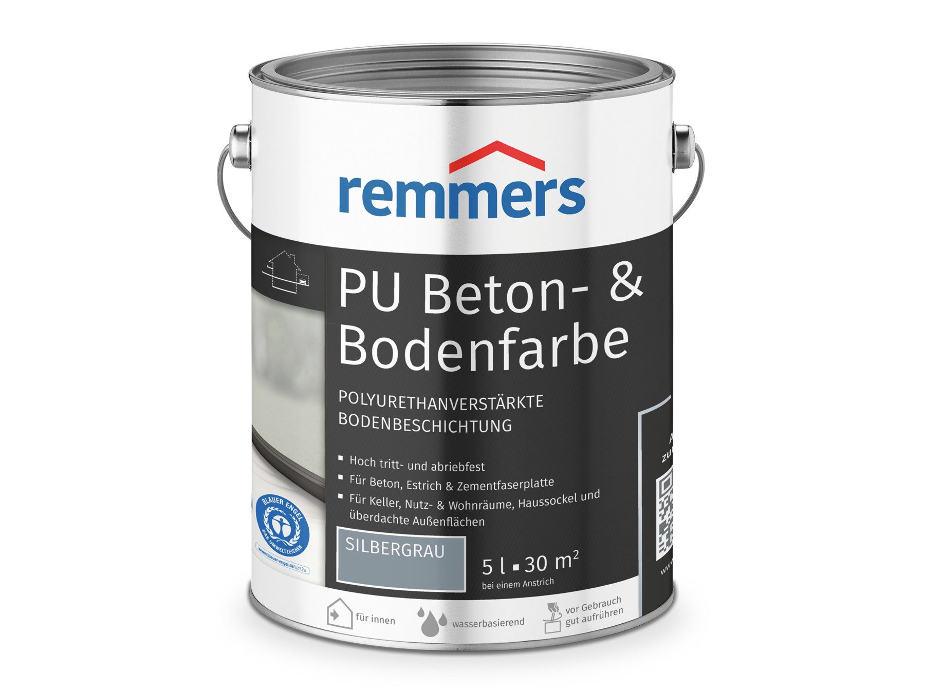 Remmers Lack PU Beton- und Bodenfarbe seidenmatt 5 Liter, belastbar und chemikalienbeständig