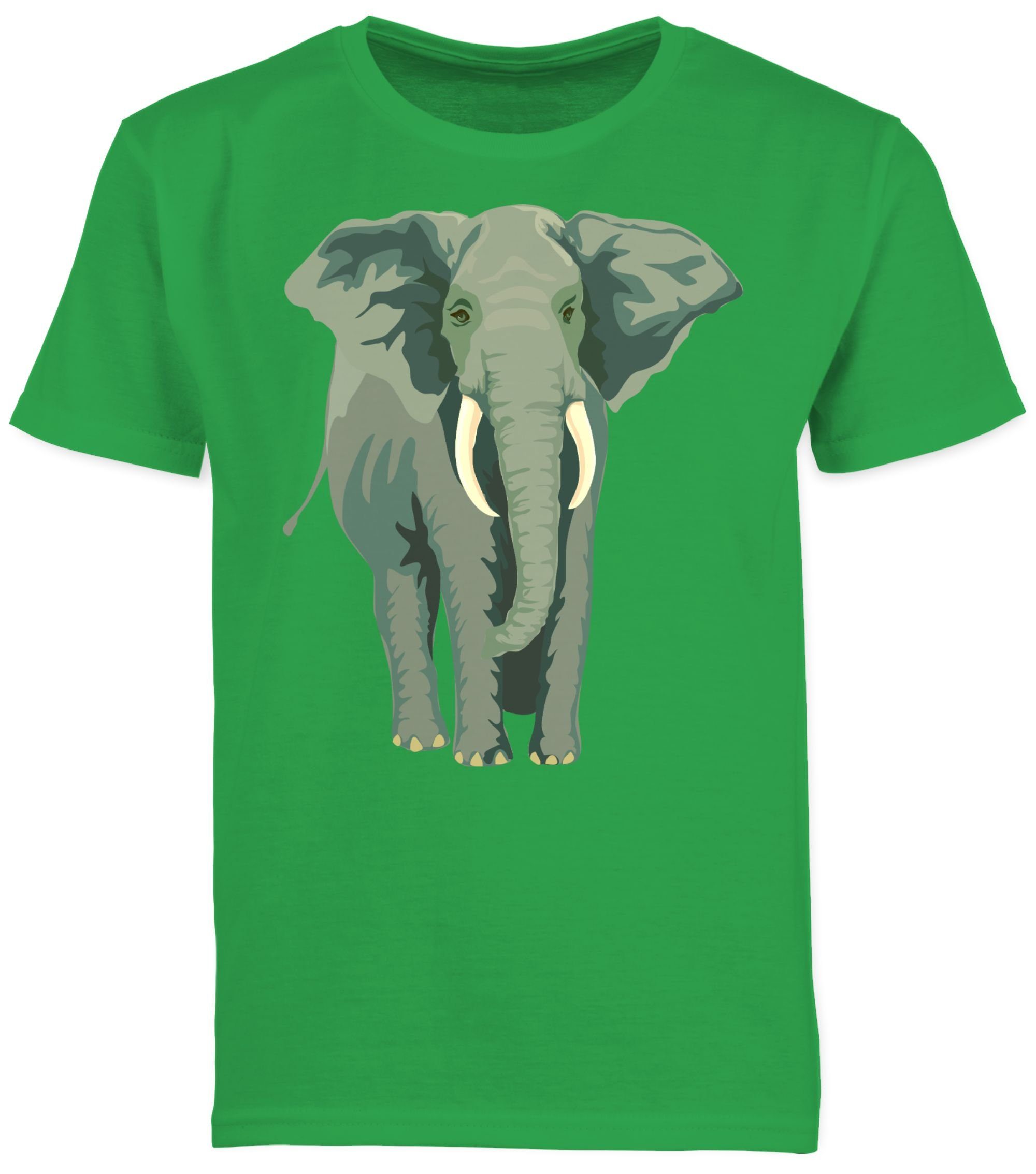 Tiermotiv Elefant Shirtracer 1 Animal Grün T-Shirt Print