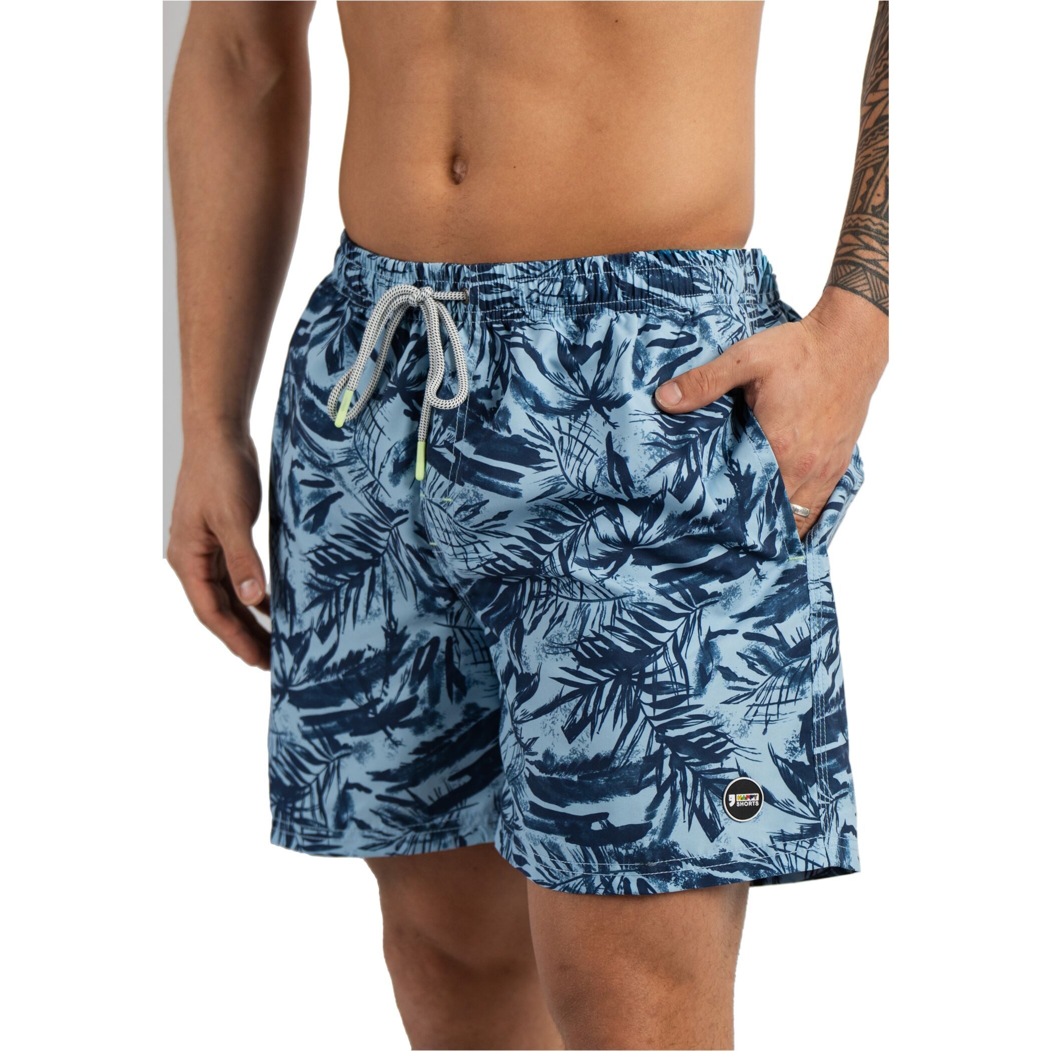 HAPPY SHORTS Badehose HAPPY SHORTS Herren Badeshorts Strandshort Blätter S - XXL
