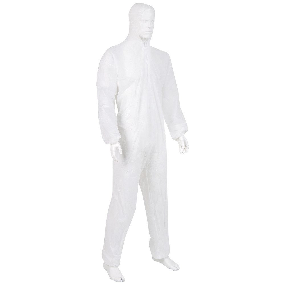 Einweghandschuhe 1005176 Einmal-Schutzoverall EXTRAGROß XXL Kleider-Größe: XXL Wei