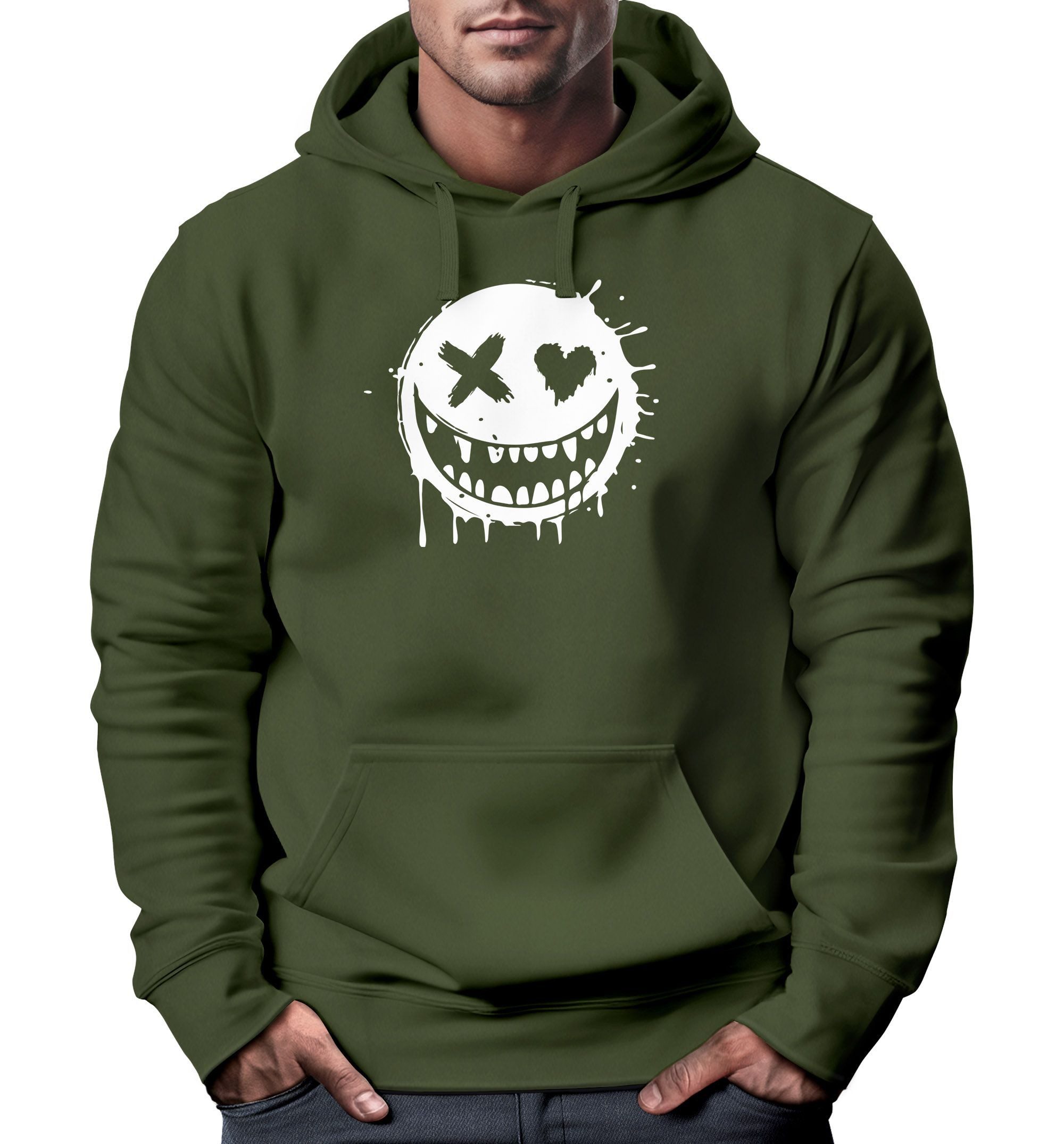 Neverless Hoodie Hoodie Herren Print Aufdruck günstig online kaufen