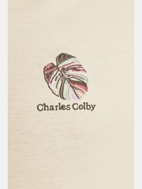 Charles Colby Poloshirt EARL KAHEDIN mit Blatt-Stickerei
