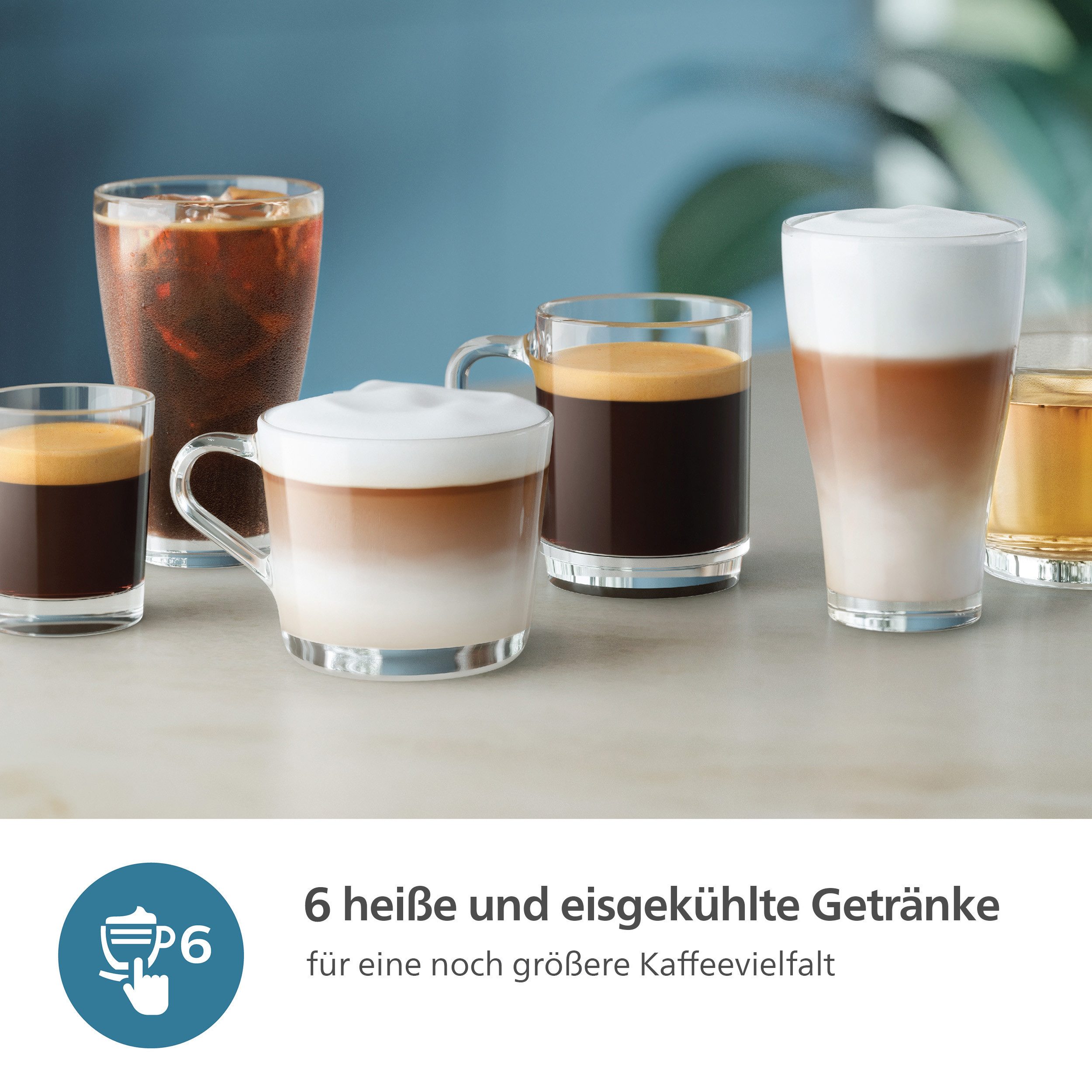 Philips Kaffeevollautomat EP3347/90 3300 Series, 6 Getränke (heiß oder eisgekühlt), LatteGo-Milchsystem, SilentBrew Technologie – Bild 4 von 5