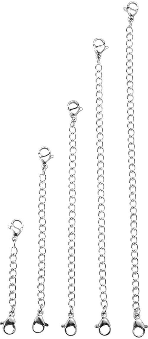 Firetti Kettenverlängerung Schmuck Geschenk Verlängerung für Armbänder, Ketten und Fußketten (Set, 5-tlg), Made in Germany