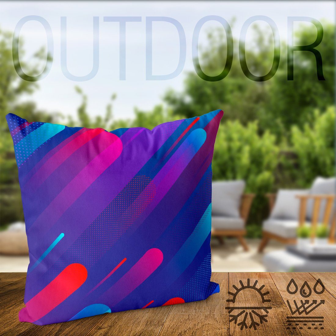Deko Linie Sofa-Kissen bunt VOID csd abstrakt muster (1 glühen Kunst deko pride Stück), Kissenbezug, gradient farbenfroh geometrisch Design Wohnzimmer Spektrum modern