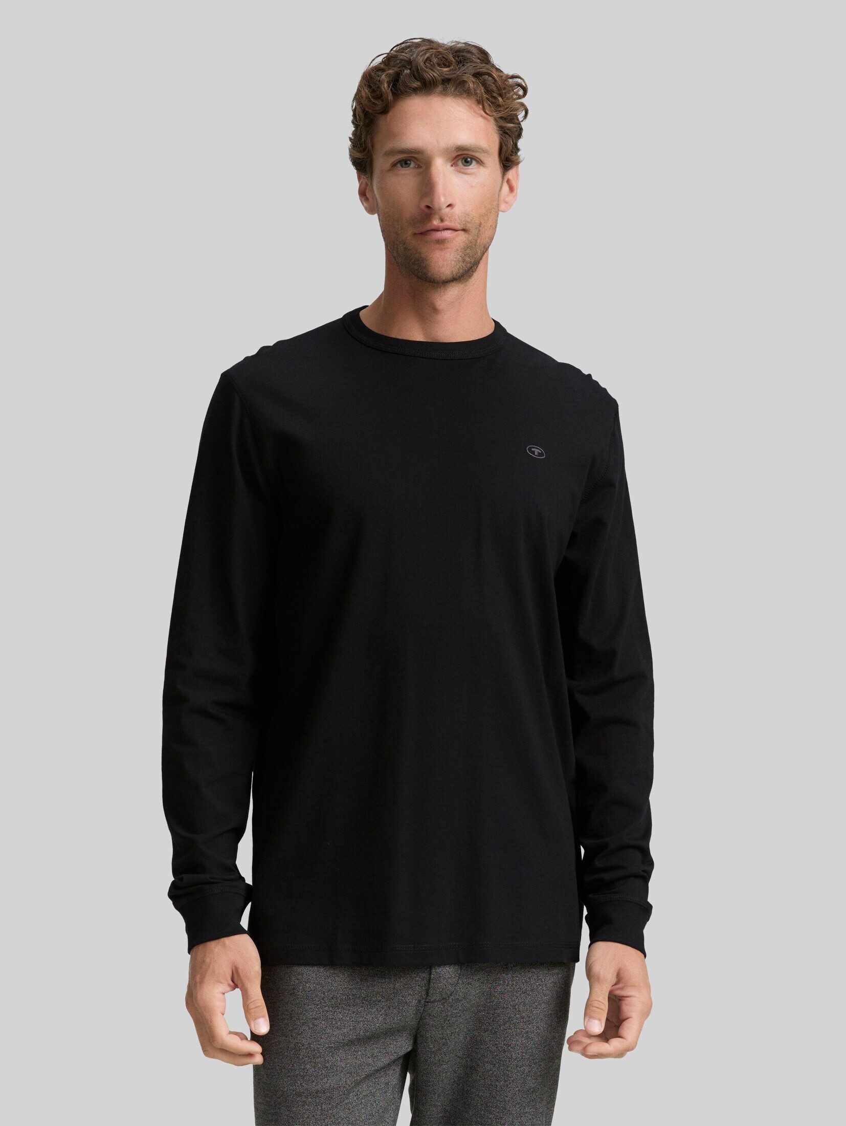 TOM TAILOR Langarmshirt T-Shirt Basic Langarmshirt aus Baumwolle