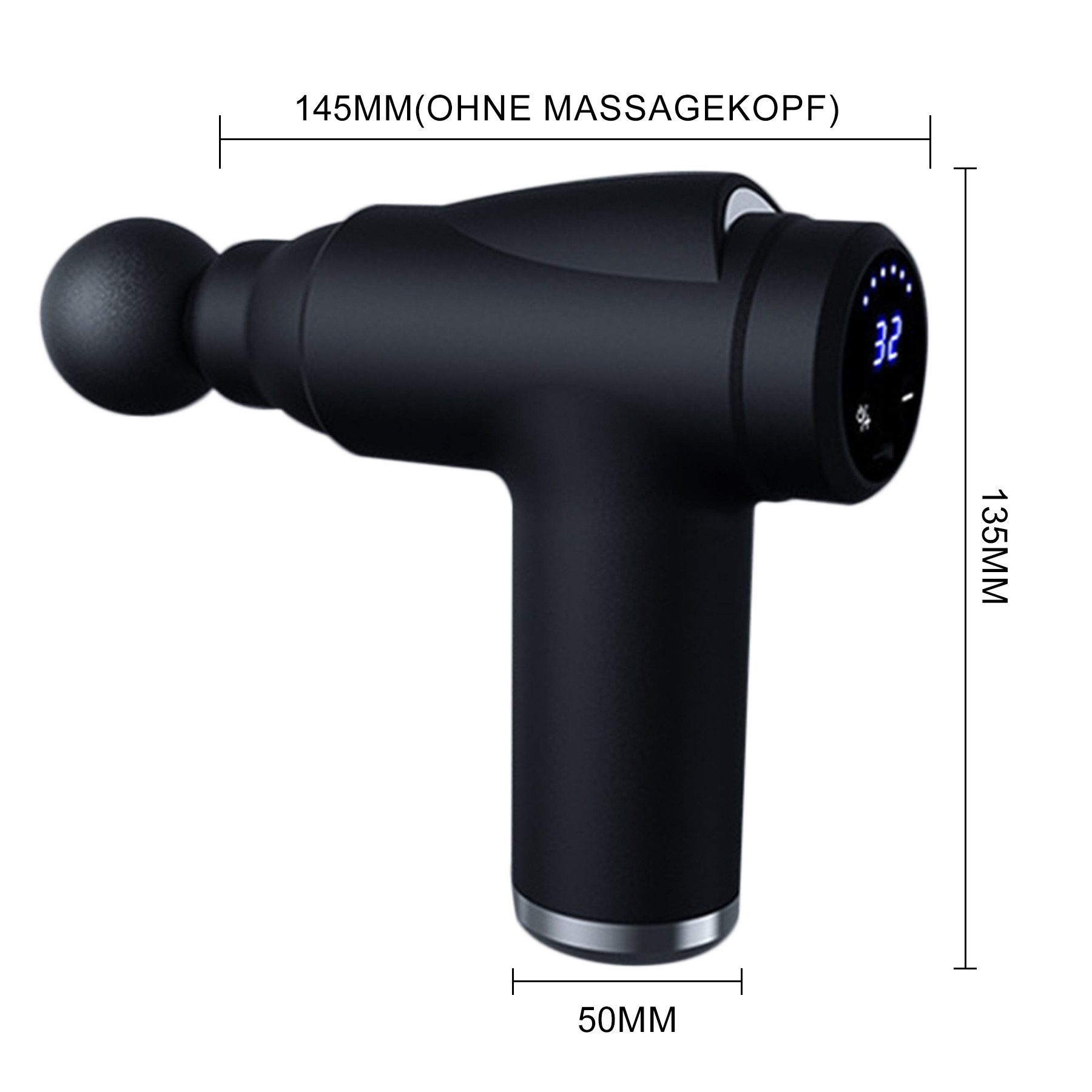 Senmudi Massagepistole Massagepistole,Leises Muskel Percussion Massagegerät, mit 32 Geschwindigkeiten & 4 Aufsätzen, Handmassagegerät für Rücken, Schulter & Körperentspannung, Entspannung,Regeneration,Sportler,Männer, Frauen, Fitness-Enthusiasten