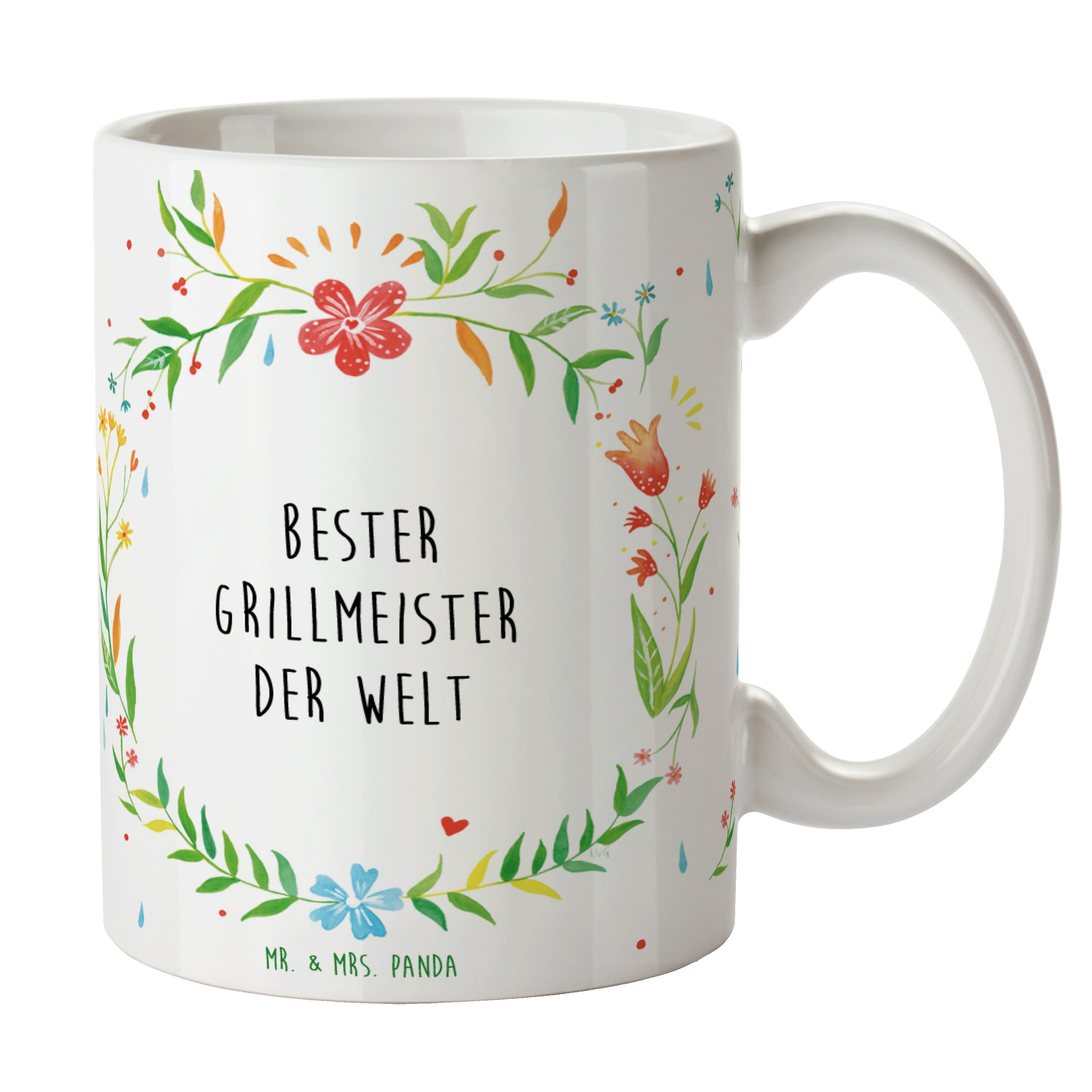 Mr. & Mrs. Panda Tasse Grillmeister - Geschenk, Grillen, Becher, Kaffeetasse, Teetasse, Tass, Keramik