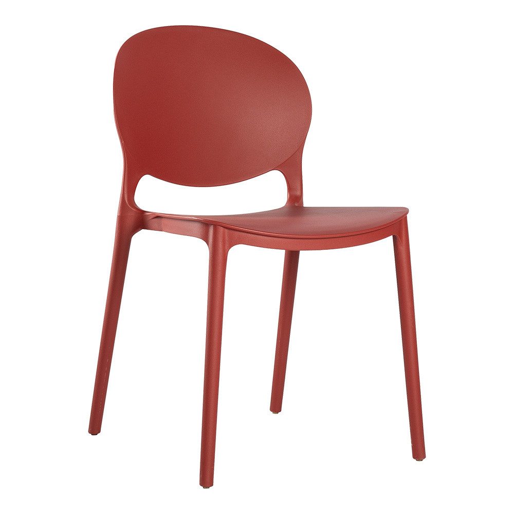 Lüllmann Besucherstuhl Designstuhl aus Polypropylen, Farbe rostrot (1, 1 St), Designerstuhl aus Kunststoff, robust, pflegeleicht