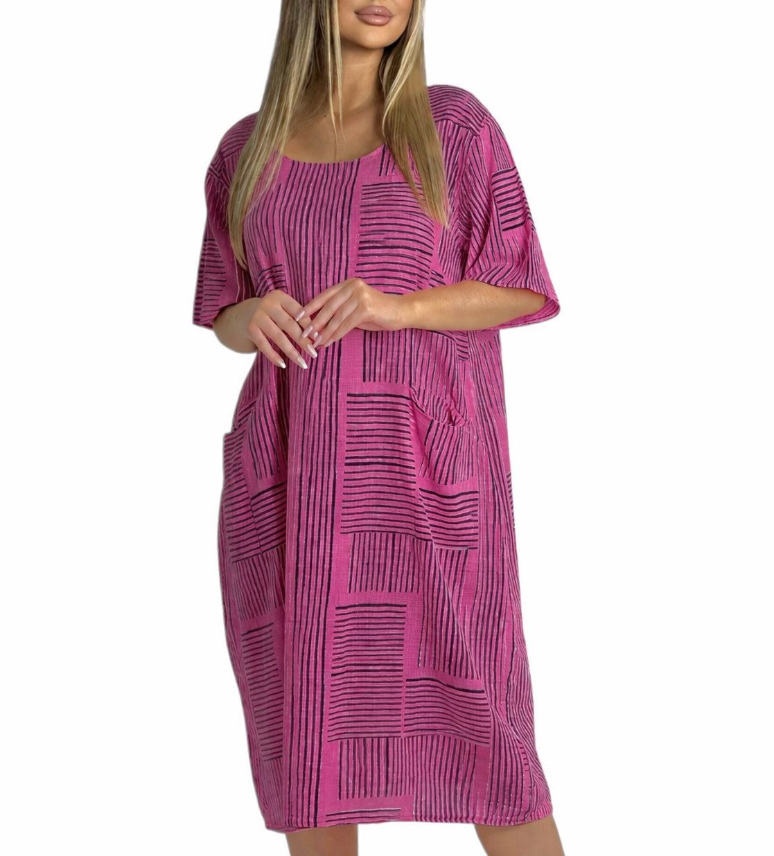 Mississhop Sommerkleid Baumwollkleid 100 % Baumwolle Casual Shirtkleid Strandkleid M.377