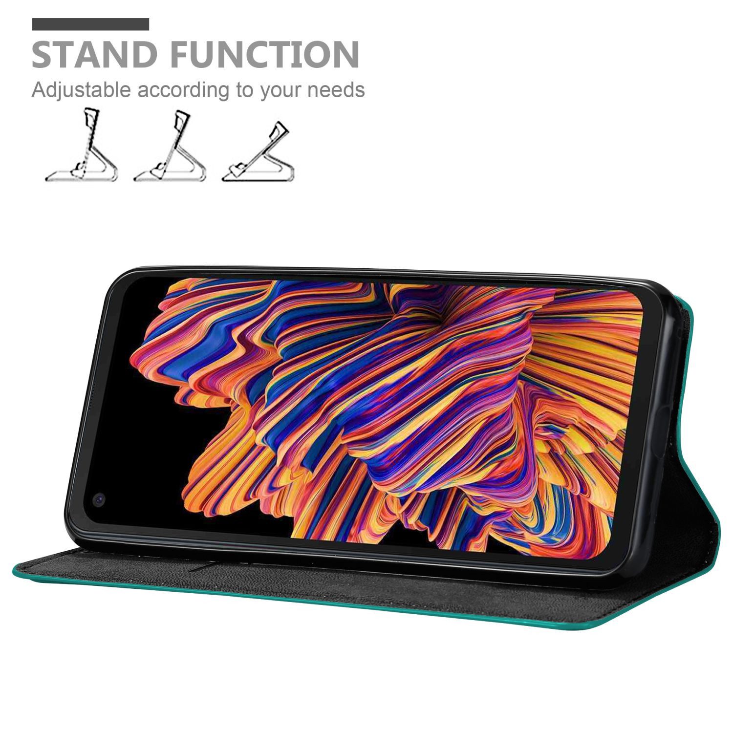 Cadorabo Handyhülle für Samsung Galaxy XCover PRO Hülle Samsung Galaxy XCover PRO, Hülle Schutzhülle mit Standfunktion, Magnetverschluss und Kartenfach