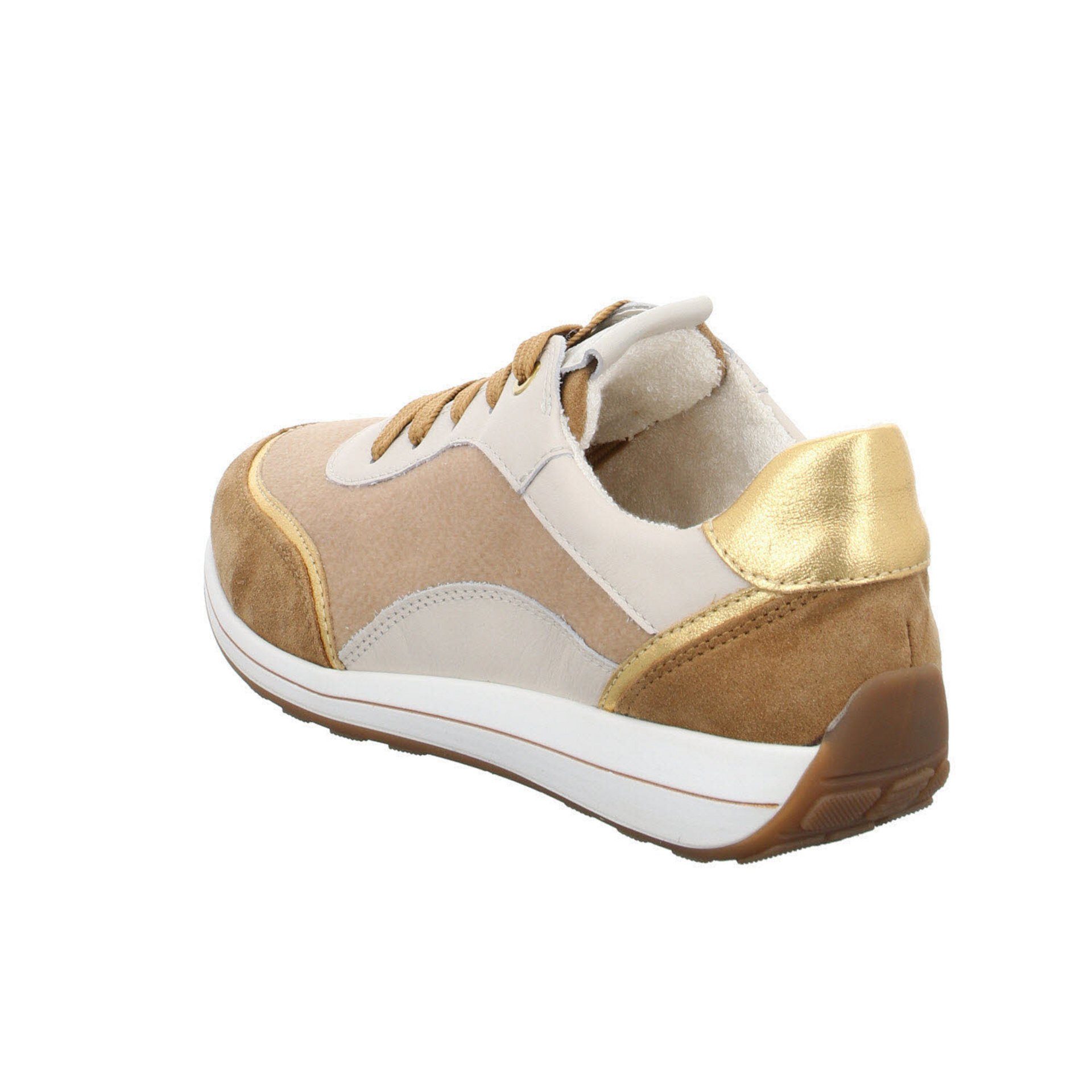 Sneaker Highsoft Damen Schuhe Ara Osaka Sneaker TOFFEE,GOLD/CLOUD Sneaker Leder-/Textilkombination