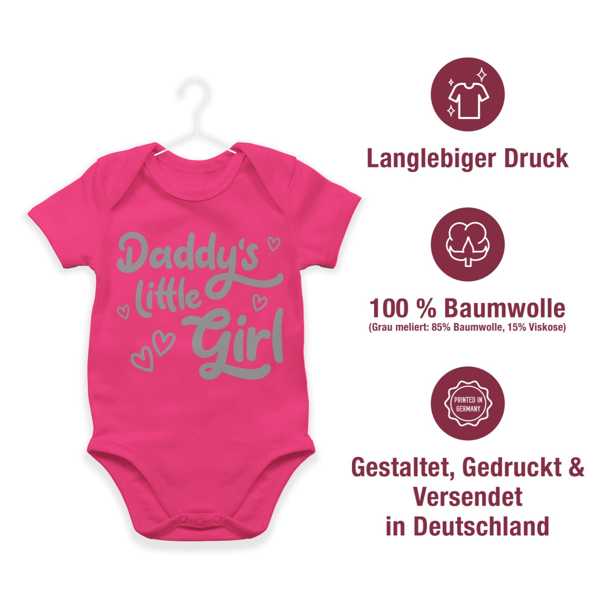 Girl grau Shirtbody Daddy's süß Geschenk Baby Fuchsia 3 Shirtracer Vatertag little