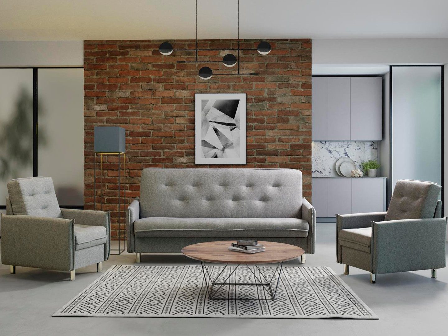 Beautysofa Polstergarnitur LORETTO, Sofa + 2x günstig online kaufen