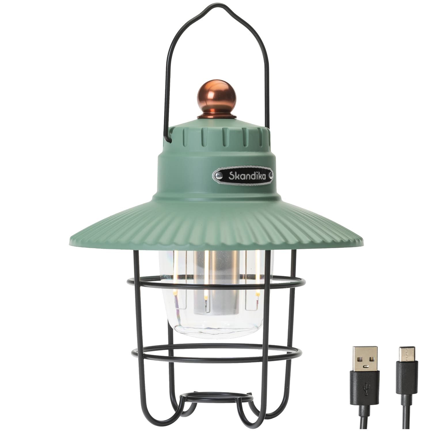 Skandika LED Gartenleuchte Soroya, Campinglampe im Retro-Stil, 500 Lumen, ca. 3 - 10 Stunden, Verstellbare Lichtfarbe, dimmbar, 2000 mAh Akku, Ø 16,5 x 19,00 cm