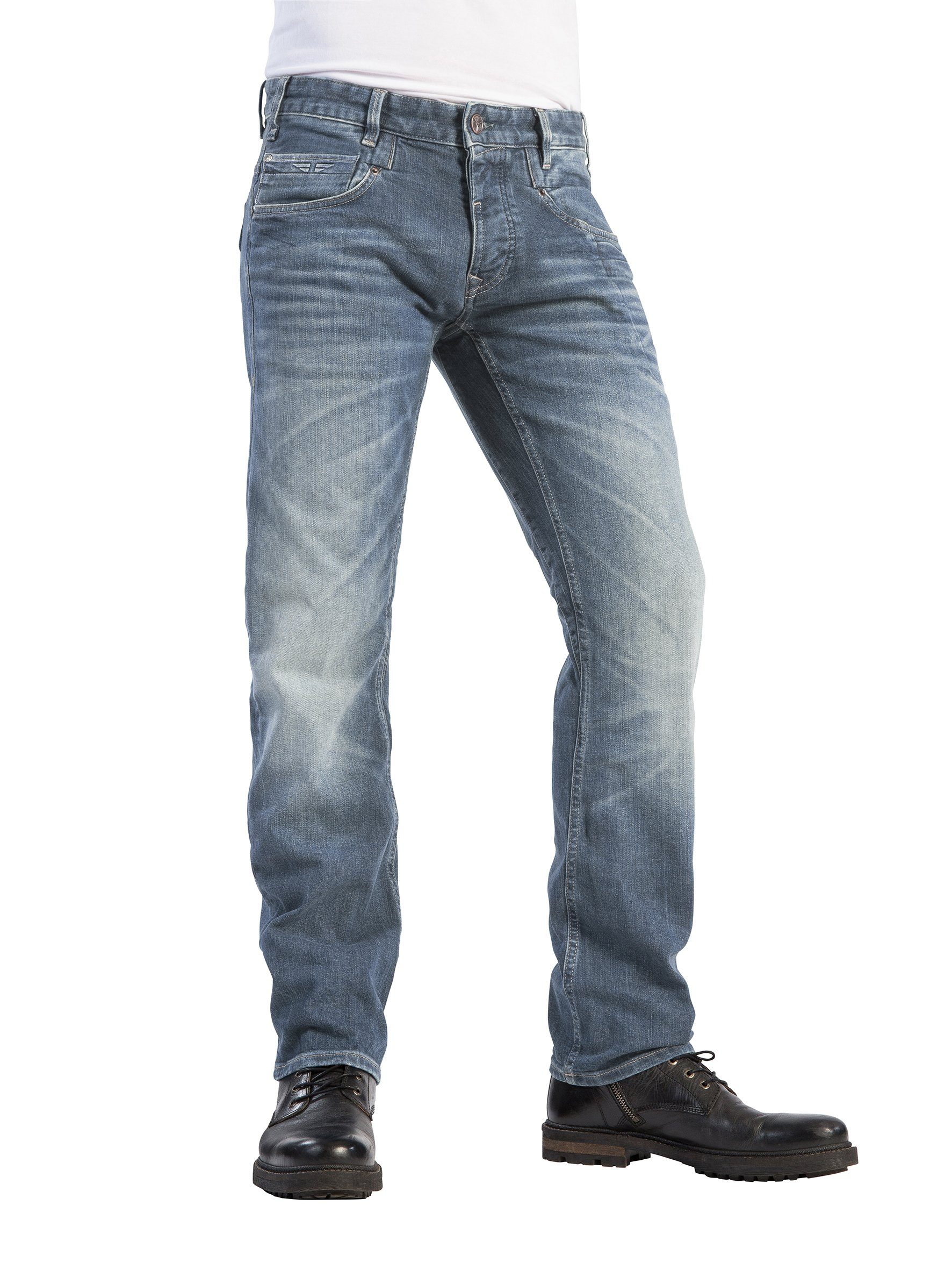 HERO by John Medoox Stretch-Jeans Baxter Heritage Herren Denim Jeans Hose -  Relaxed Fit - Bluegrey