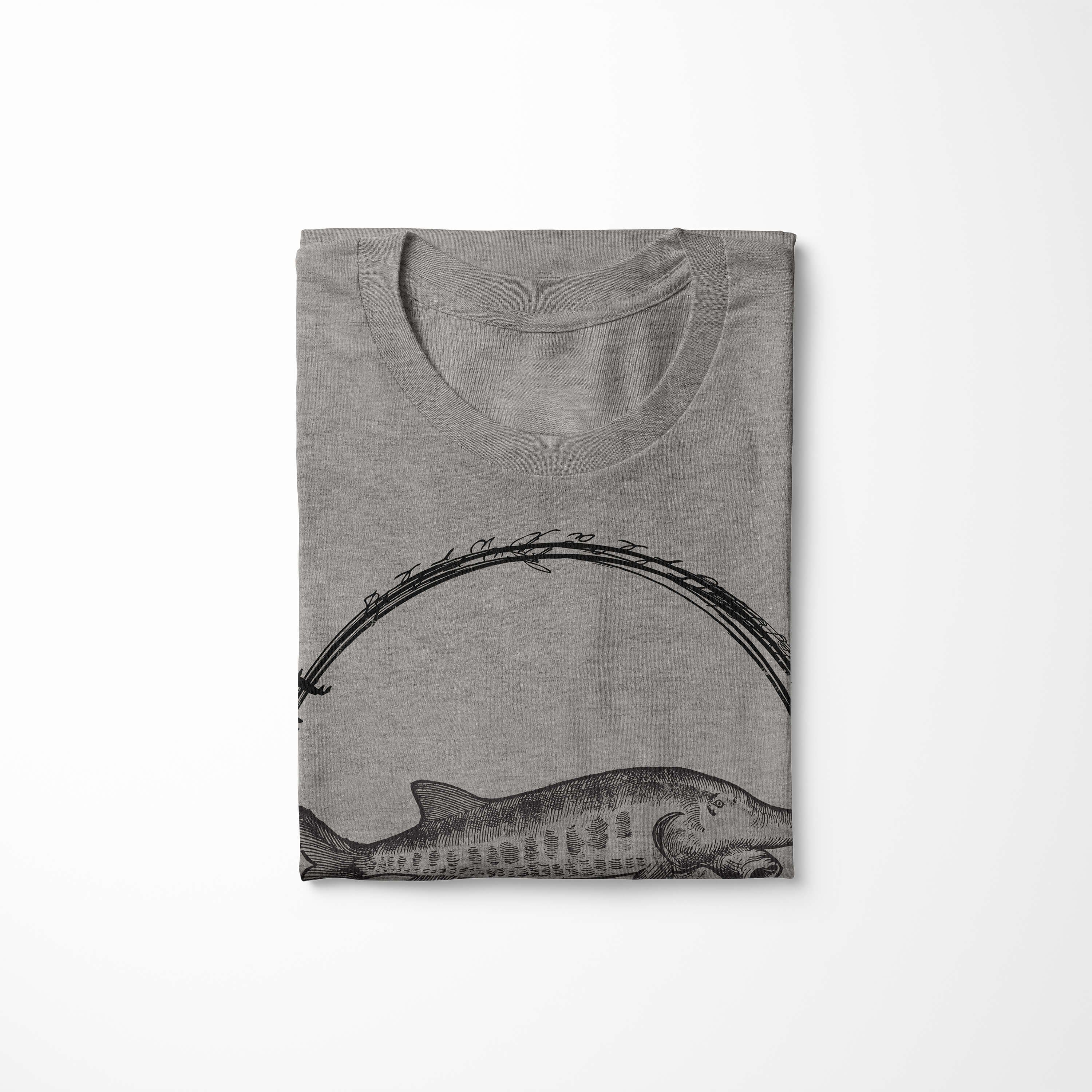 T-Shirt 090 Tiefsee - Sinus und / Schnitt Fische Creatures, Ash Serie: T-Shirt Struktur feine Sea sportlicher Art Sea