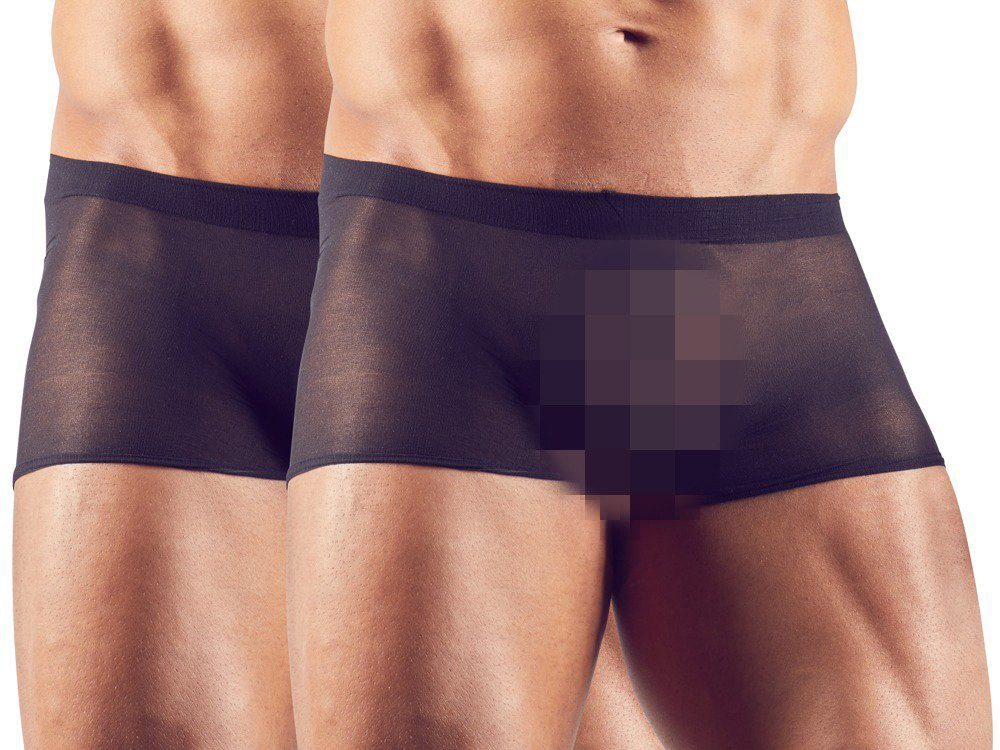 Svenjoyment Boxershorts Herrenshorts aus Netzmaterial transparent - 2 Stück (2-St) durchsichtig