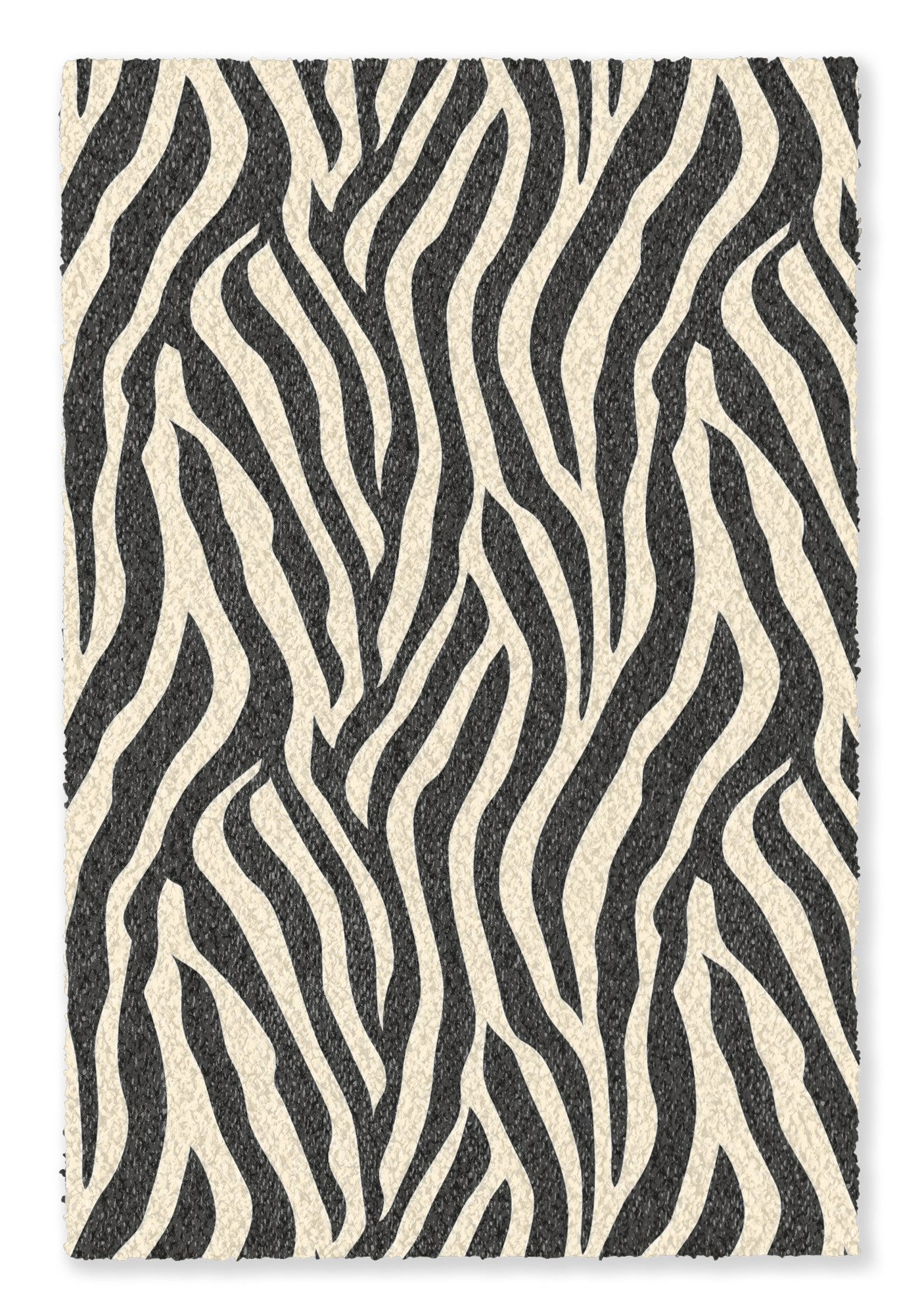 OnlyWow Teppich Zebra - Druck - Klassisch - Schwarz, Rechteckig, Schlafzimmer, Vorleger, Kurzflor, Carpet 80x120 cm
