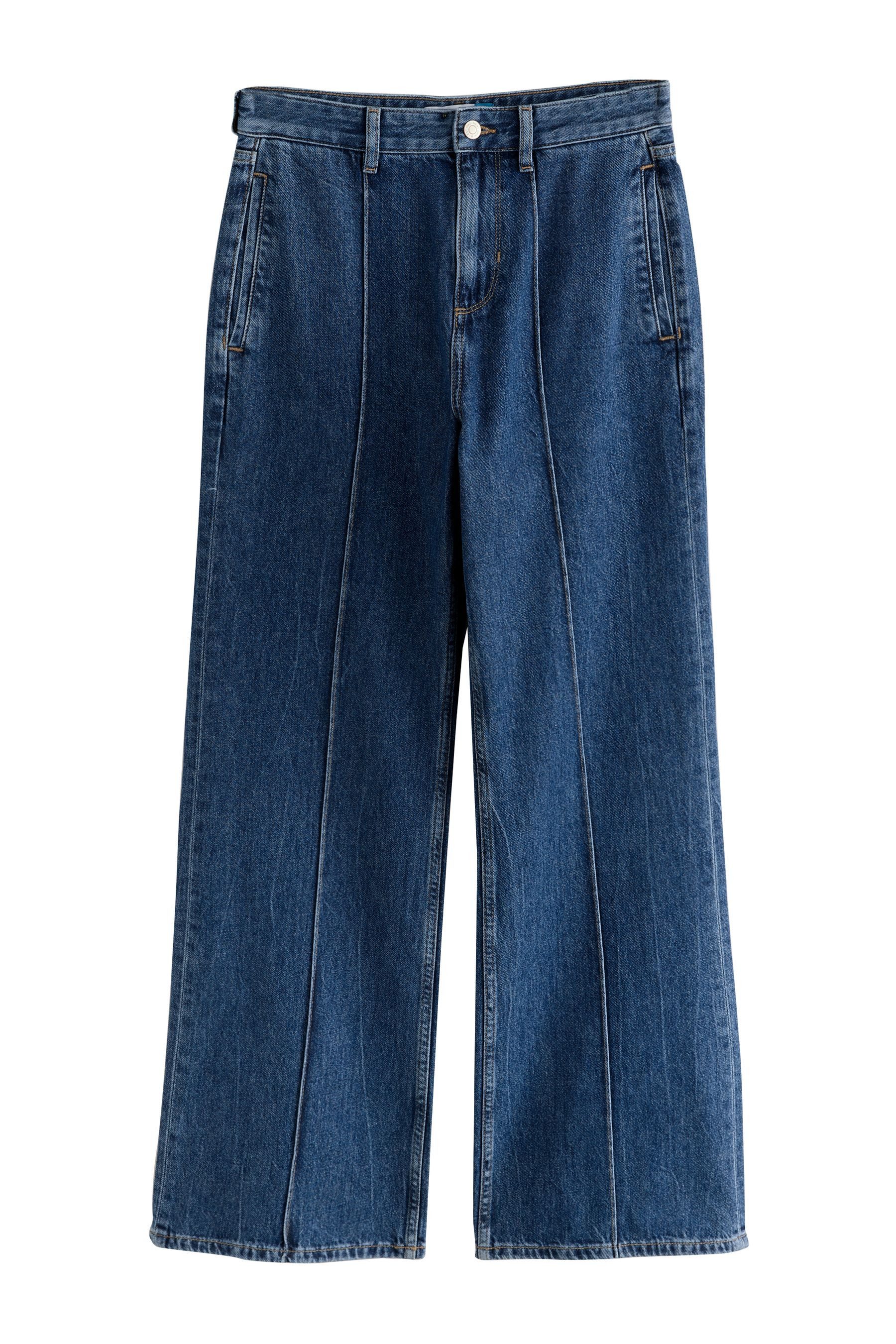 Straight-Jeans Straight Fit Jeans mit Frontnaht aus Baumwolle