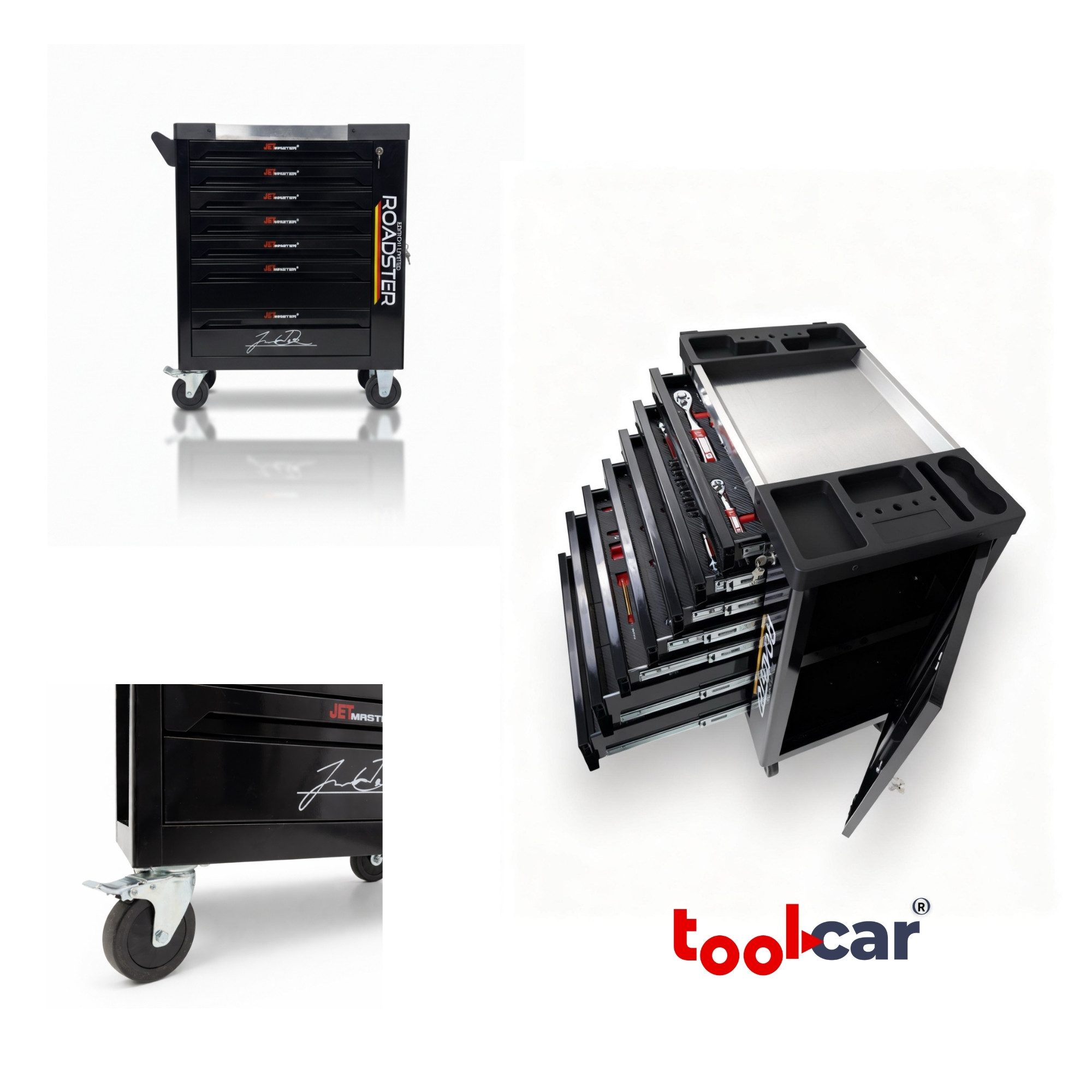 Toolcar Werkstattwagen Roadster ToolCar Werkstattwagen Werkzeugwagen, 7 volle Schubladen, XXL