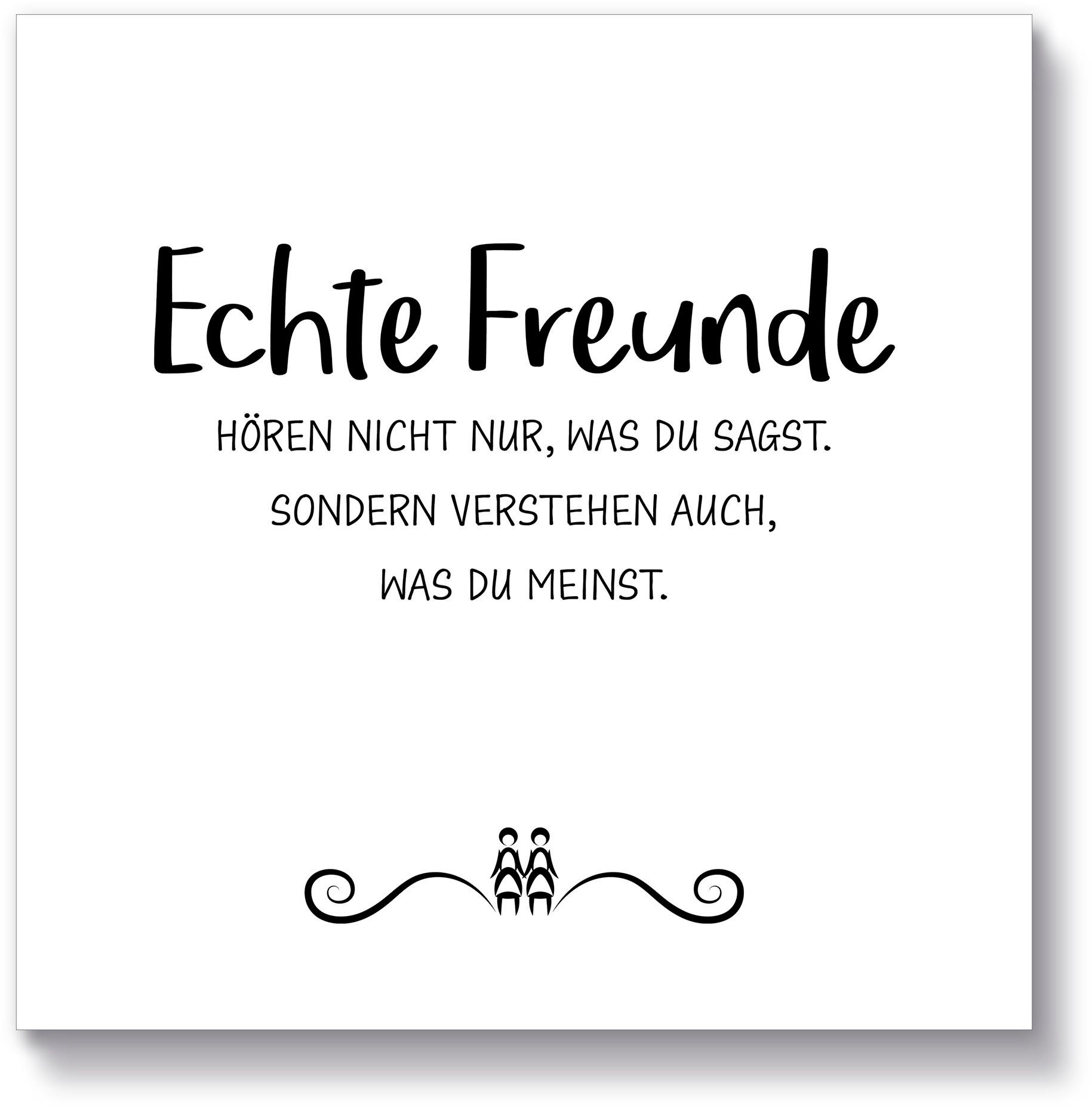 Artland Holzbild Echte Freunde, Sprüche & Texte (1 St)