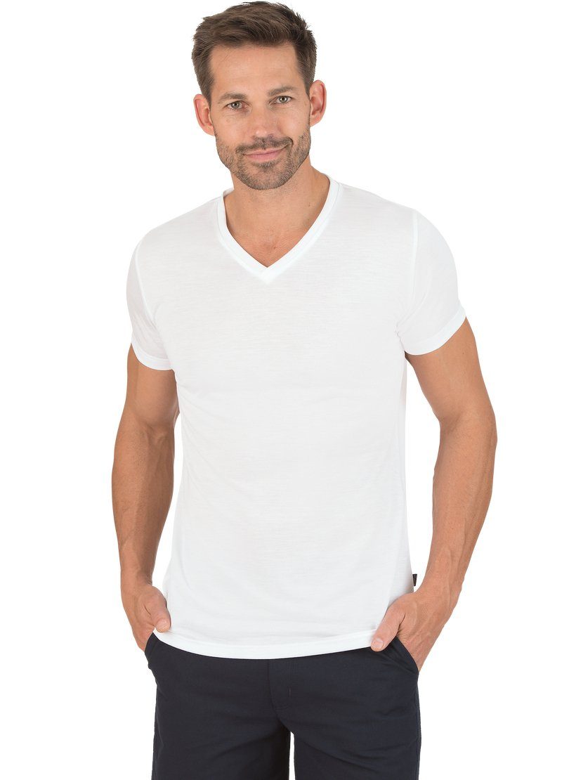 Trigema T-Shirt TRIGEMA V-Shirt aus 100% weiss Lyocell