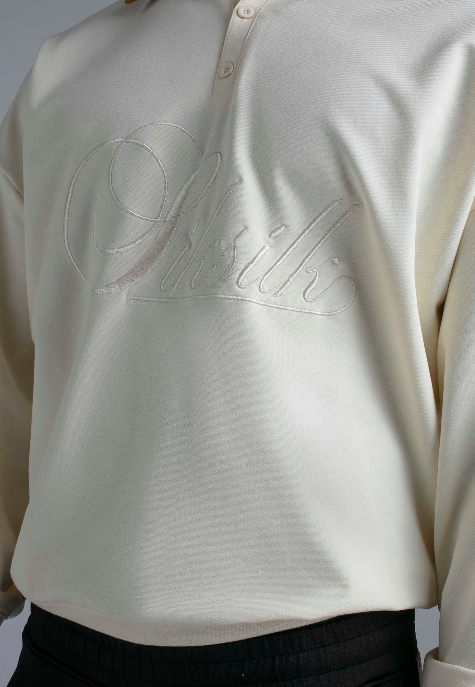 Siksilk Poloshirt SikSilk Herren Ecru Polo Sweater