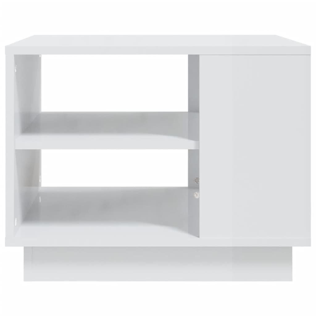 (1-St) | Couchtisch Hochglanz-Weiß Hochglanz-Weiß Hochglanz-Weiß Holzwerkstoff vidaXL Couchtisch 55x55x43 cm