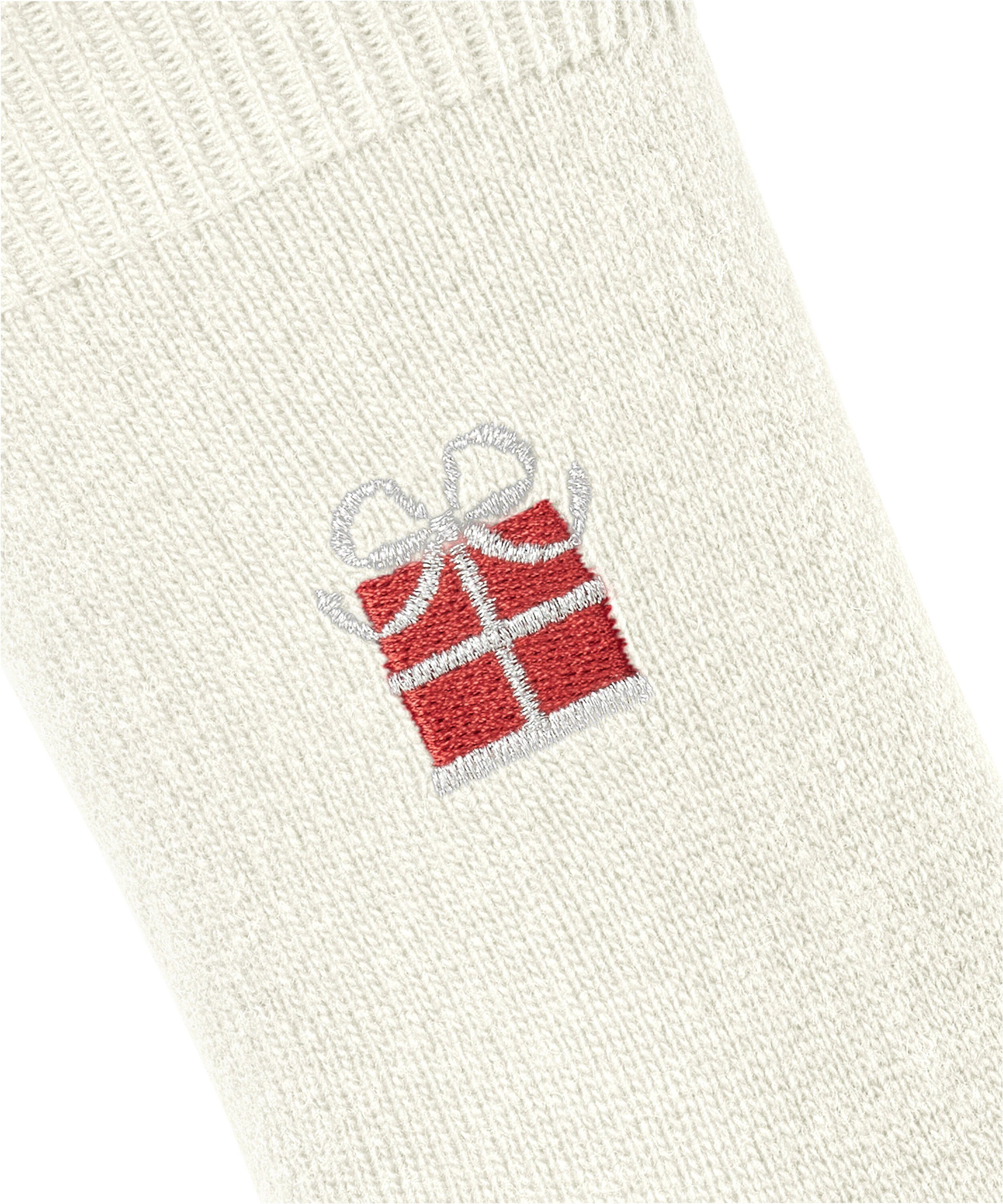 Wool Socken Gift (1-Paar) off-white X-Mas (2040) Cosy FALKE