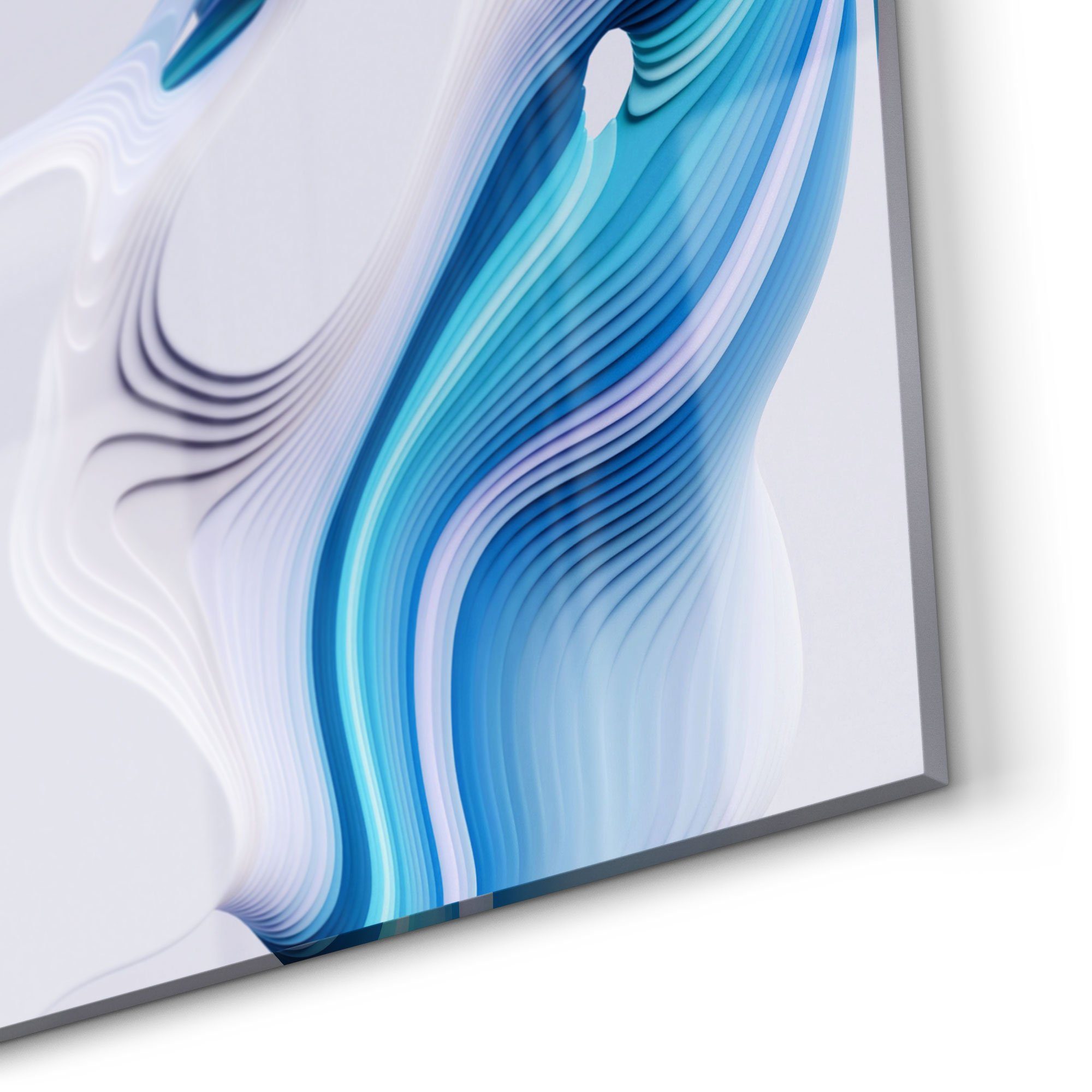 Küchenrückwand Farblamellen', Spritzschutz Badrückwand DEQORI 'Digitale Herdblende Glas