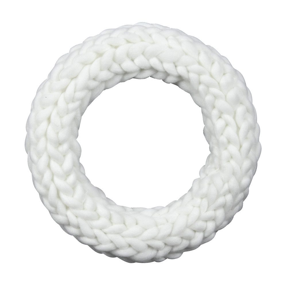 Posiwio Dekokranz Kranz WHOOLY weiß gestrickter Dekokranz Winter Deko Weihnachten