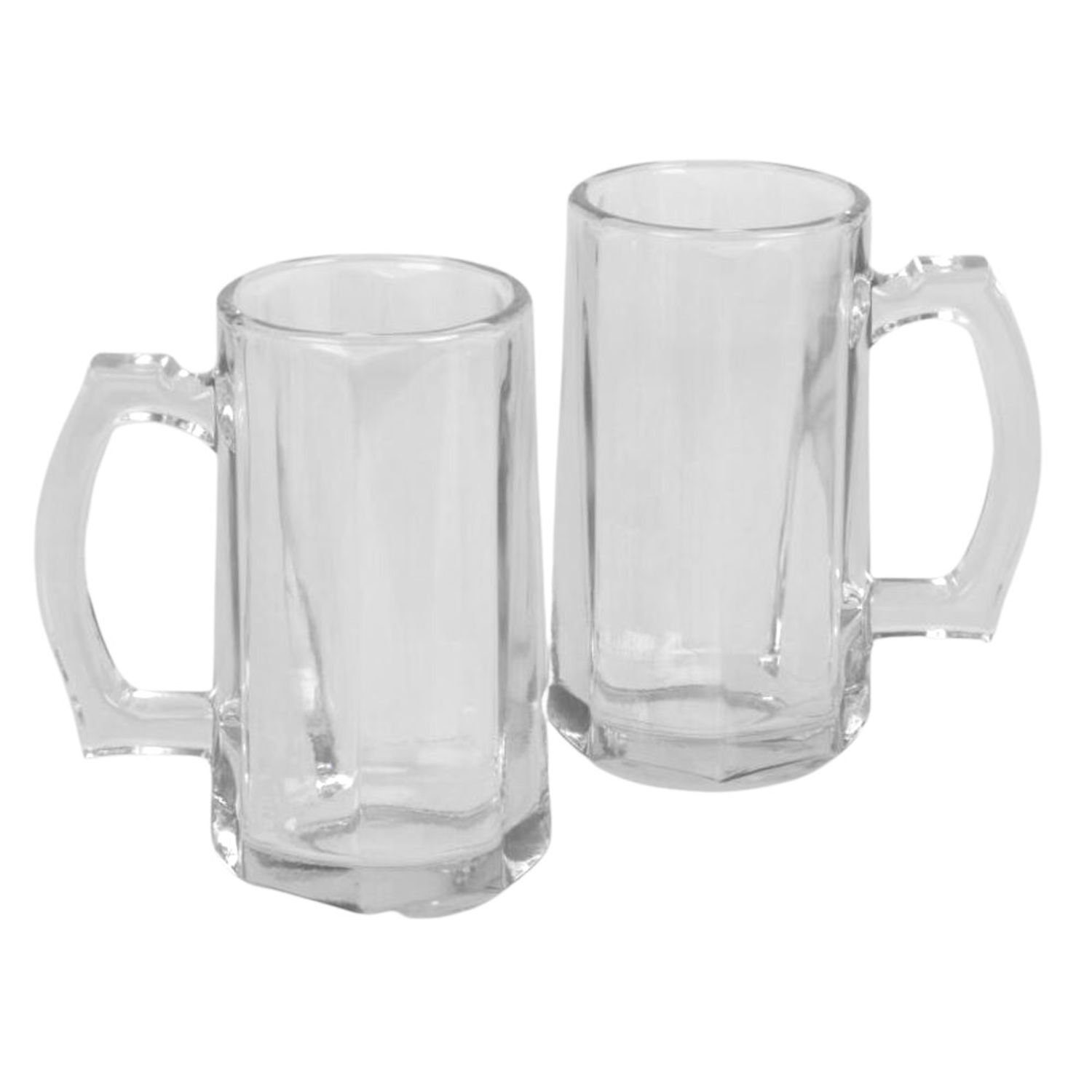 BURI Glas Biergläser mit Henkel 2er-Set 300ml Bierkrug Bierseidel Trinkgläser, Glas