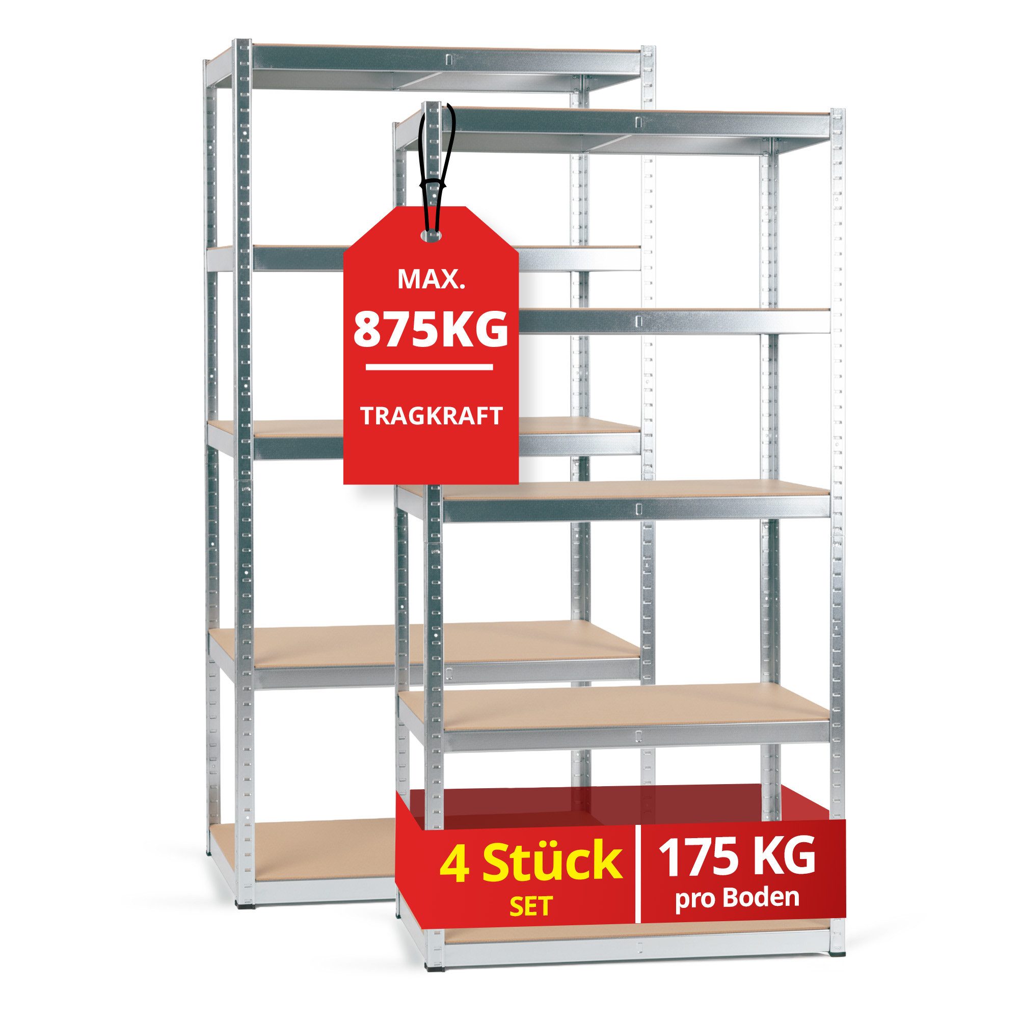 Stagecaptain Schwerlastregal Lagerregal - 5 variabel montierbare Böden - au günstig online kaufen