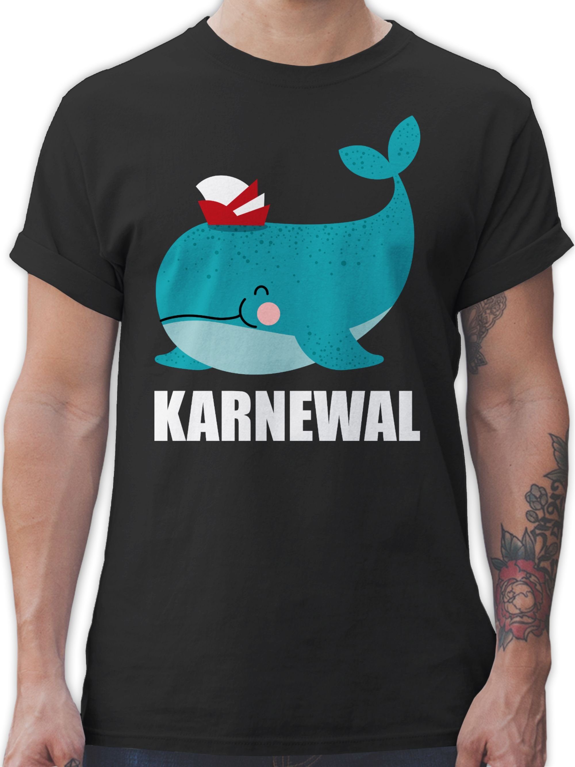Shirtracer T-Shirt Karnewal - Wal Lustiges Faschings Lustige Fasching Karneval Outfit 1 Schwarz