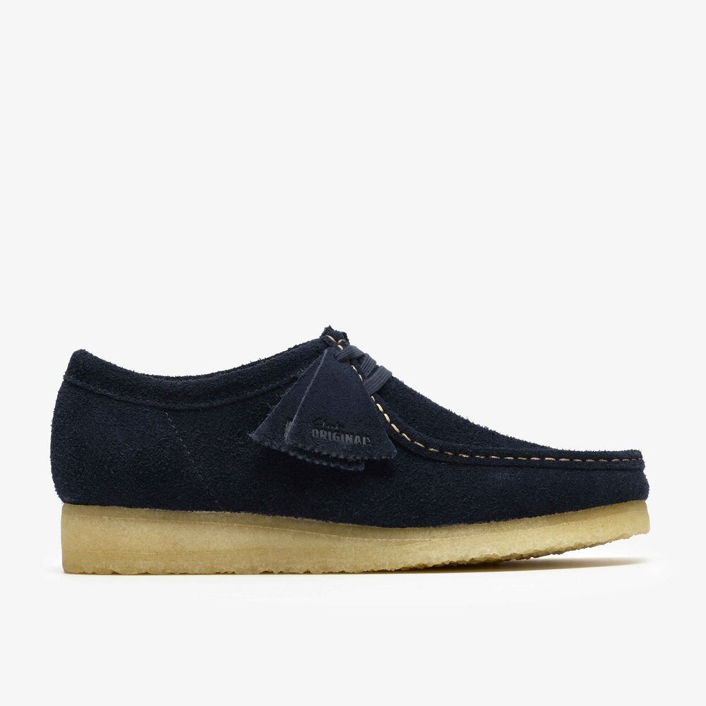 Clarks Clarks - Wallabee Navy Suede - Blau Schnürschuh