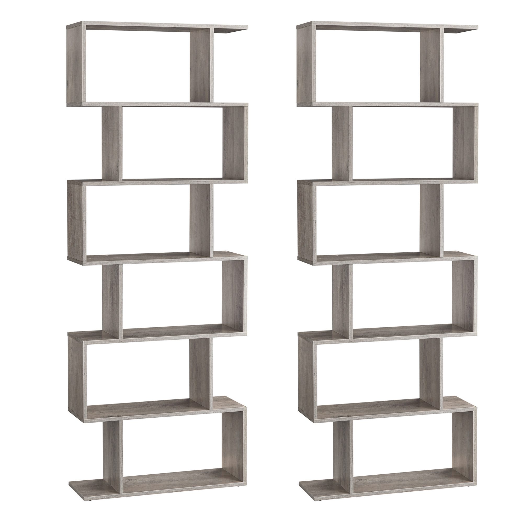 VASAGLE Bücherregal, 2-tlg., Standregal, Büroregal, 6 Fächer, Holzwerkstoff günstig online kaufen