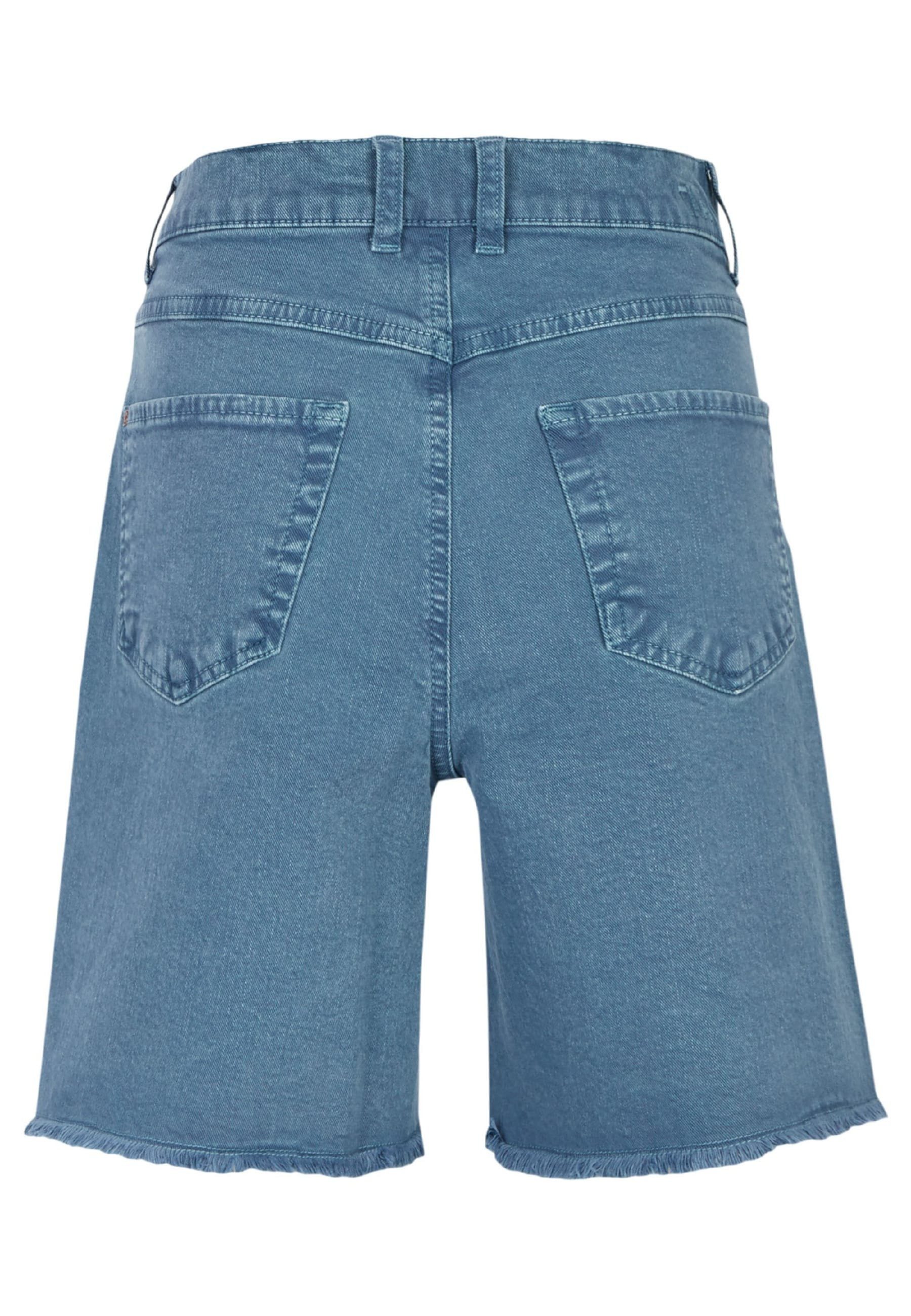 blau Relax-fit-Jeans ANGELS in unifarbenem Mila Denim Jeansshorts