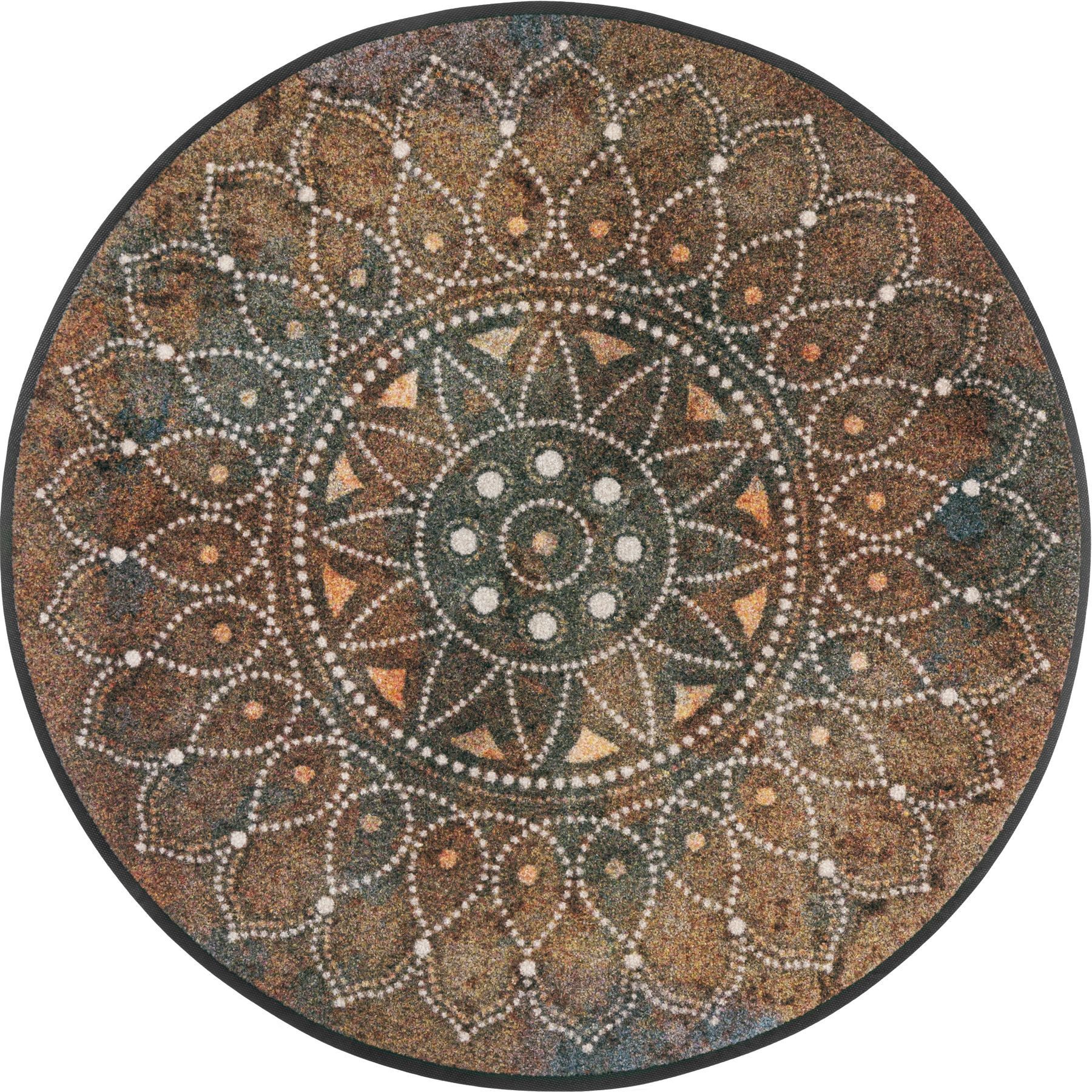 wash+dry by Kleen-Tex Teppich Matte rund 115x115 Madhana braun, rund, Höhe: günstig online kaufen