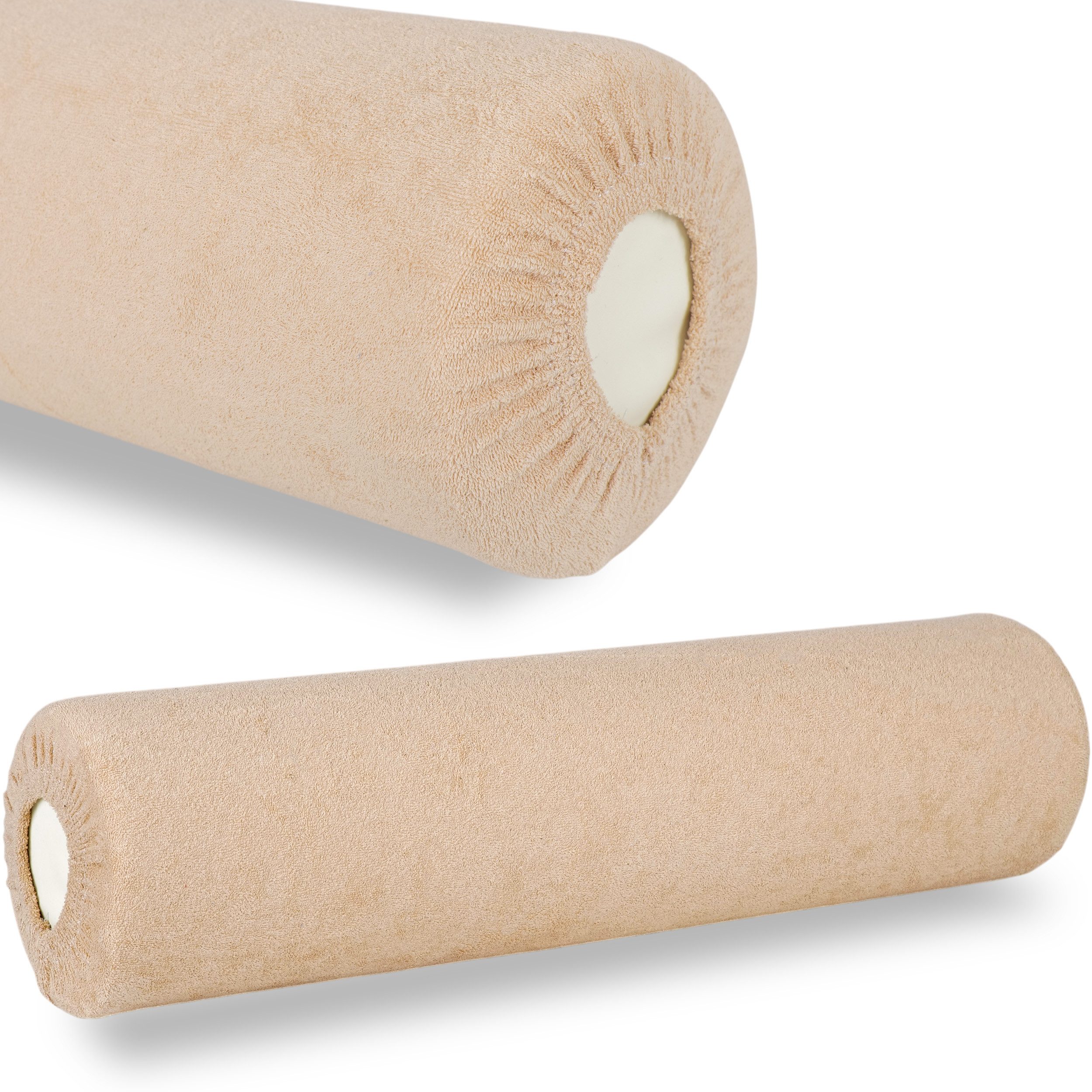 Habys Massageliege Frottee Bezug für Lagerungsrolle, Vollrolle, Nackenkissen, 15x60 cm