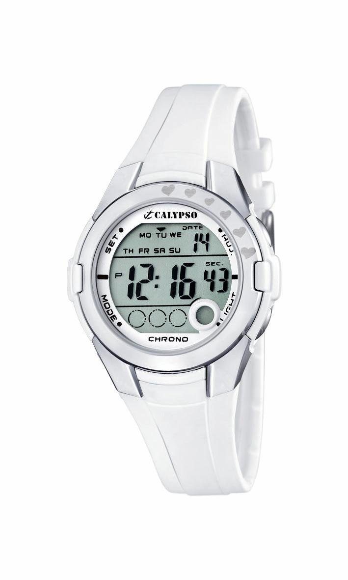 CALYPSO WATCHES Chronograph K5571/1, Armbanduhr, Quarzuhr, Damenuhr, Digitalanzeige, Datum, Stoppfunktion