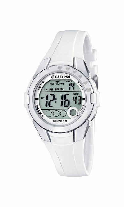 CALYPSO WATCHES Chronograph K5571/1, Armbanduhr, Quarzuhr, Damenuhr, Digitalanzeige, Datum, Stoppfunktion