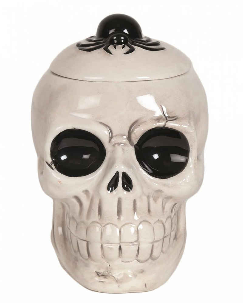 Horror-Shop Свічник Halloween Totenkopf mit Spinne Teelicht Lampe für