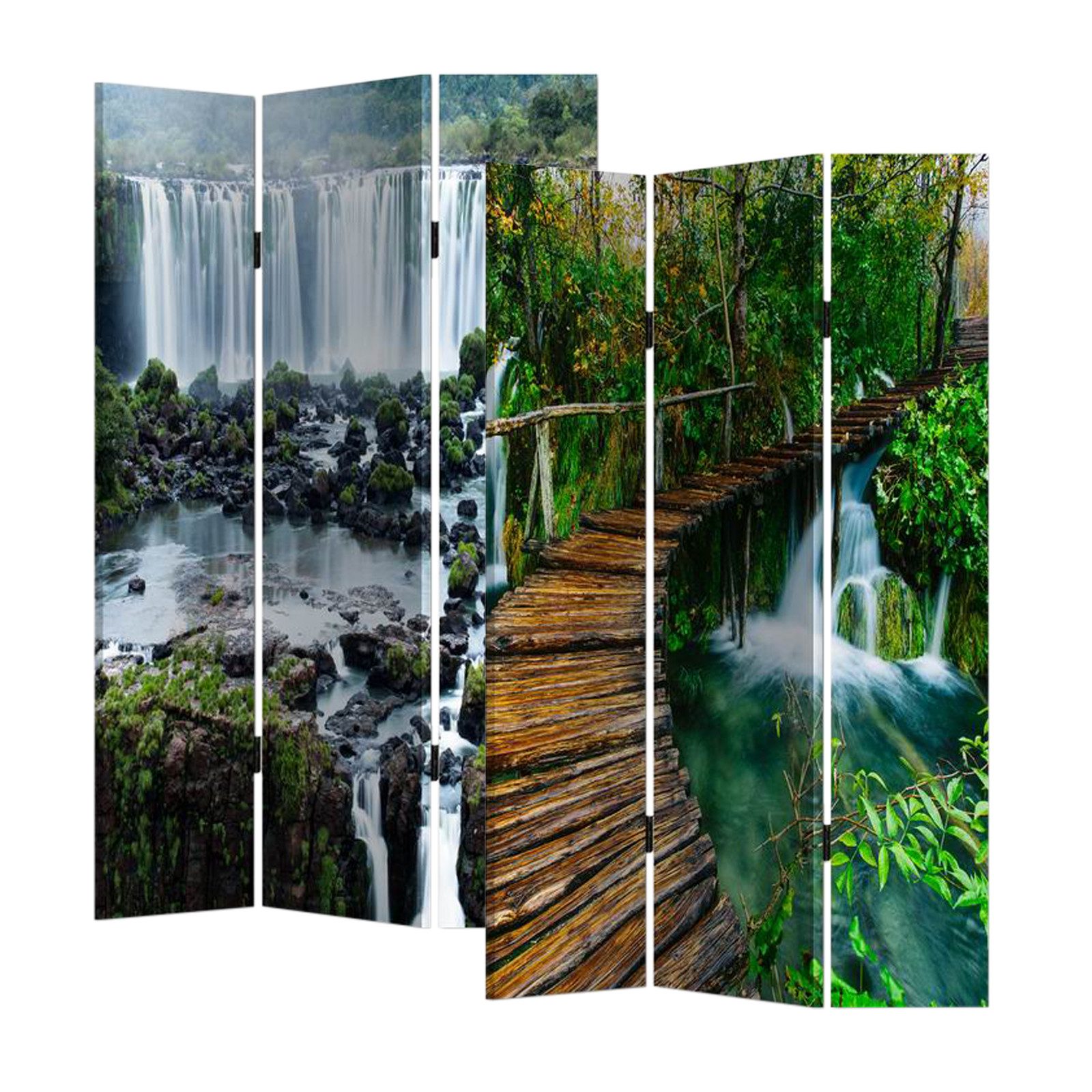 HTI-Line Paravent Paravent Wasserfall (1 St), Raumteiler Sichtschutz Trennwand