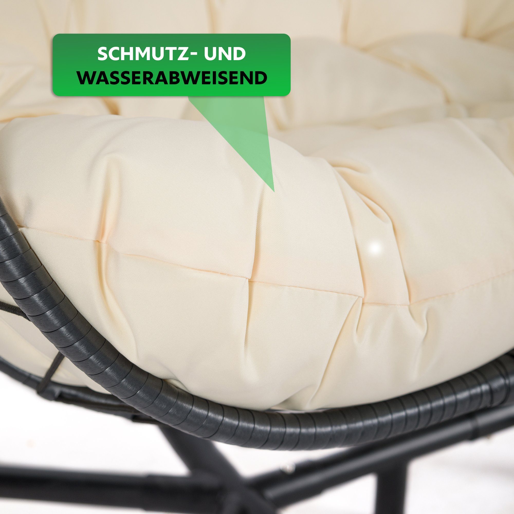 Endorphin Hängesessel ® Kissen, weiches zwei bis mit für weichem hochwertige Maximalgewicht Kissen Platz Hängesessel weiche Personen, 2 2 Pulverbeschichtung, 200kg Kopfkissen, super Personen, für & Gestell