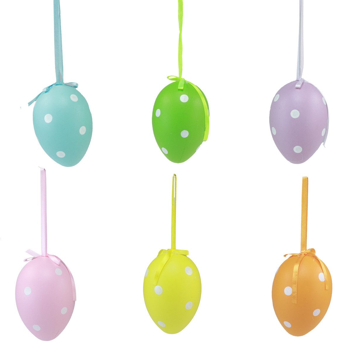 Viana Osterei Ostereier Deko hängend Plastikeier bunt 8x11,5cm 6er Set mit, 6 Stück