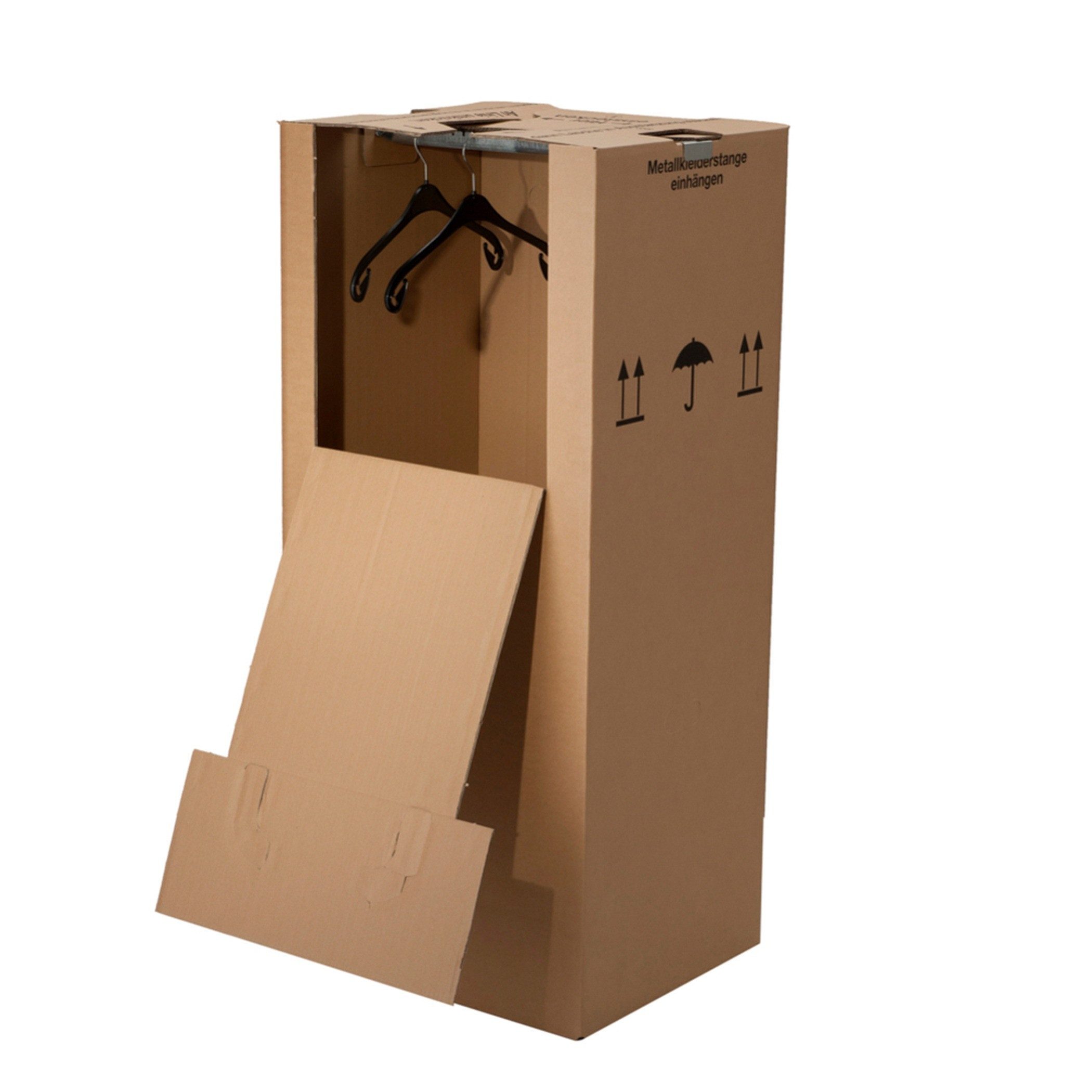 BB-Verpackungen Umzugskarton Kleiderbox, 2-wellig, 40kg Traglast, 600 mm x 510 mm x 1350 mm