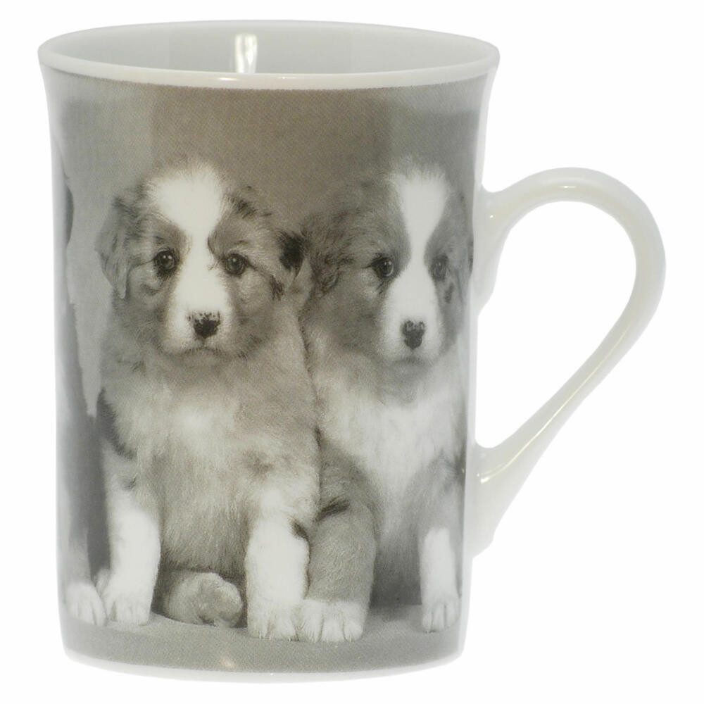 Becher Schwarz Weiß Hundewelpen