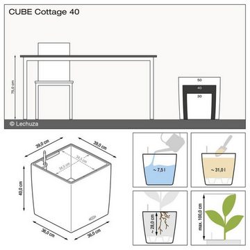 Lechuza® Pflanzkübel Lechuza Pflanzgefäß Cube Cottage 40 graphitschwarz