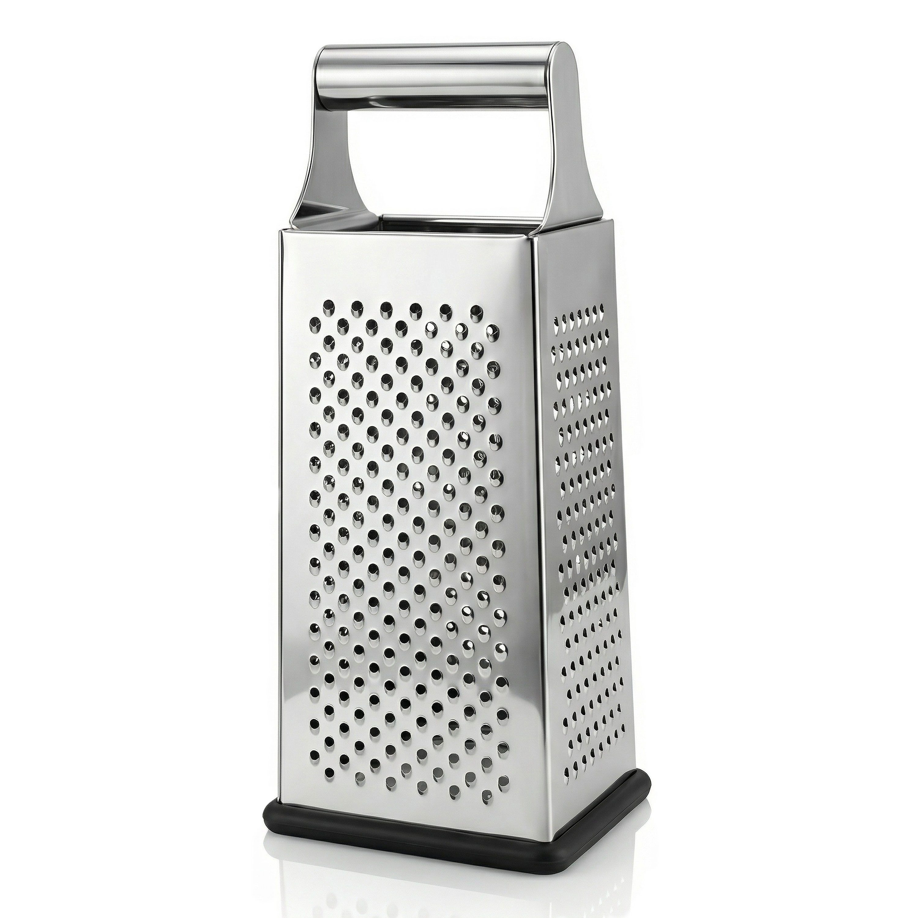 Arendo Vierkantreibe 4-Seitiger Edelstahl Gemüsehobel, Küchenreibe, Multireibe, Edelstahl, Kunststoff, (Set, Edelstahlreibe mit 4 Reibeflächen: grob, fein, Hobel, Zesten), Kartoffelreibe, Grater, Gemüsereibe, rutschfest, ergonomisch